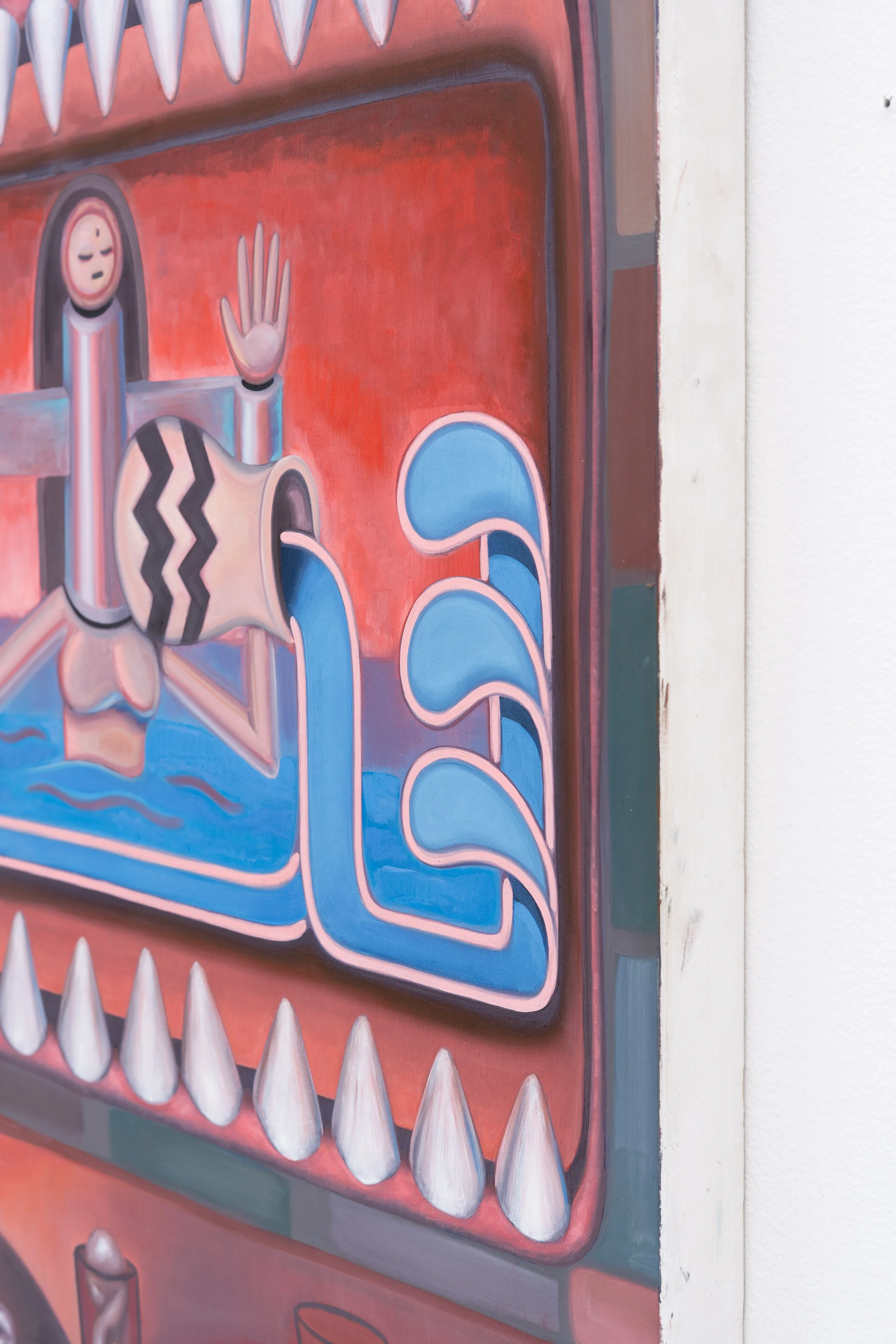Lucia Love,   Levels (a spiritual rhapsody about being swallowed by a whale) , 2019 (detail). Oil on canvas, 48 x 24 in