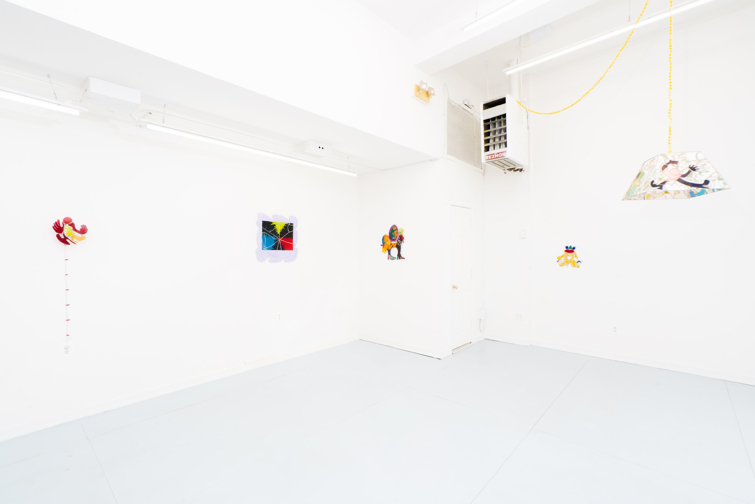 Installation view, Jonny Campolo: RED JAZZ SHOE SHINE, Ptolemy, Glendale, NY, 2025