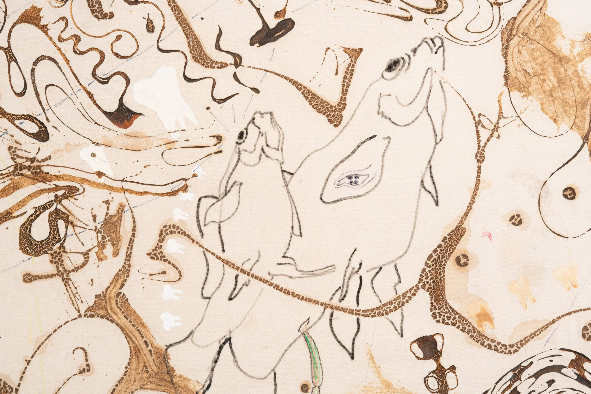 Bill Saylor,  Untitled , 1995 (detail). Sea kelp on fabric, 91 x 84 in