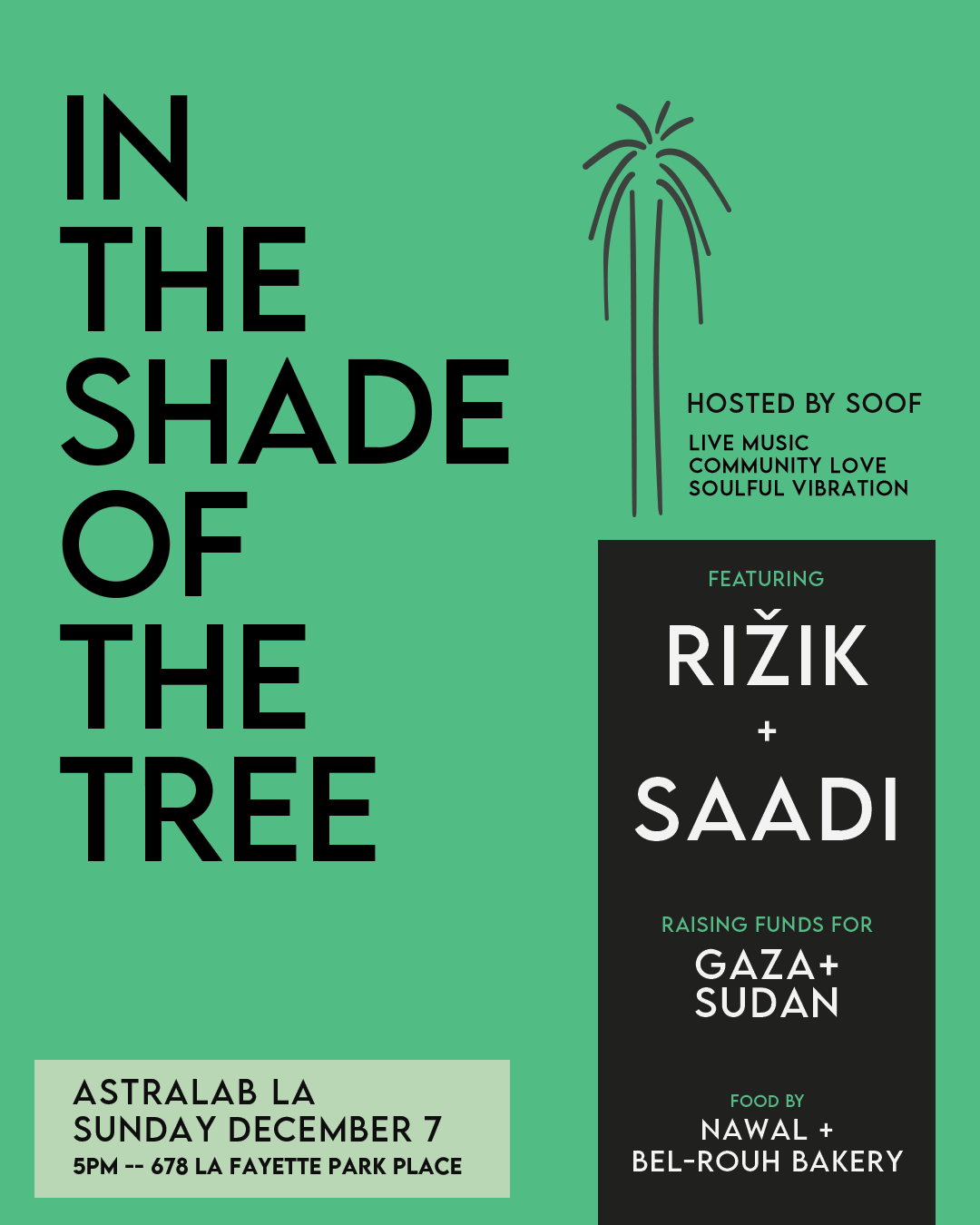 December 7th: In The Shade Of The Tree @ astralab featuring RIŽIK & Saadi