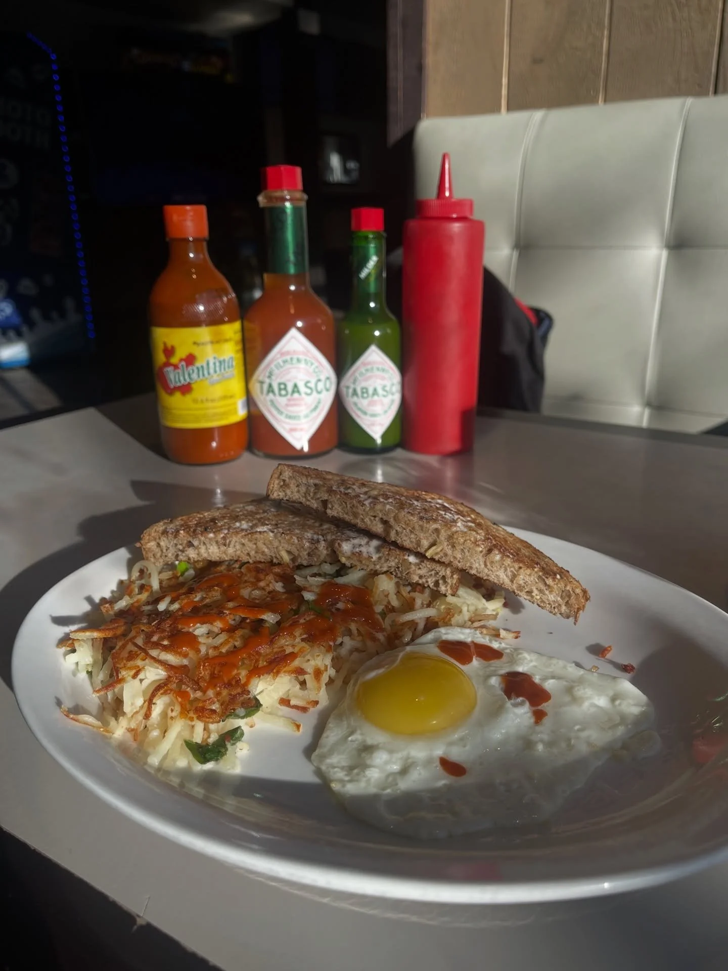 I will never stop talking about this. Canadian hot sauce and breakfast condiment game is etched in my heart. 

#hotsauce #condiments #breakfast #breakfastcondiments #eggs