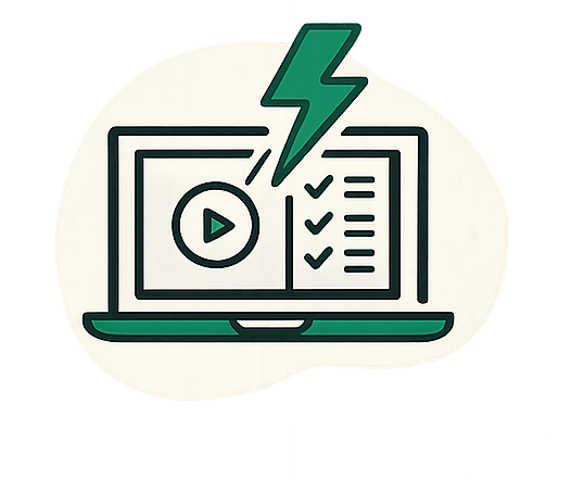 Lightning bolt through online laptop class.