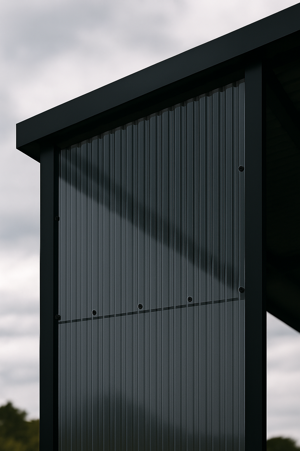 Grey Corrugated Polycarbonate Sheet 1.2 mm