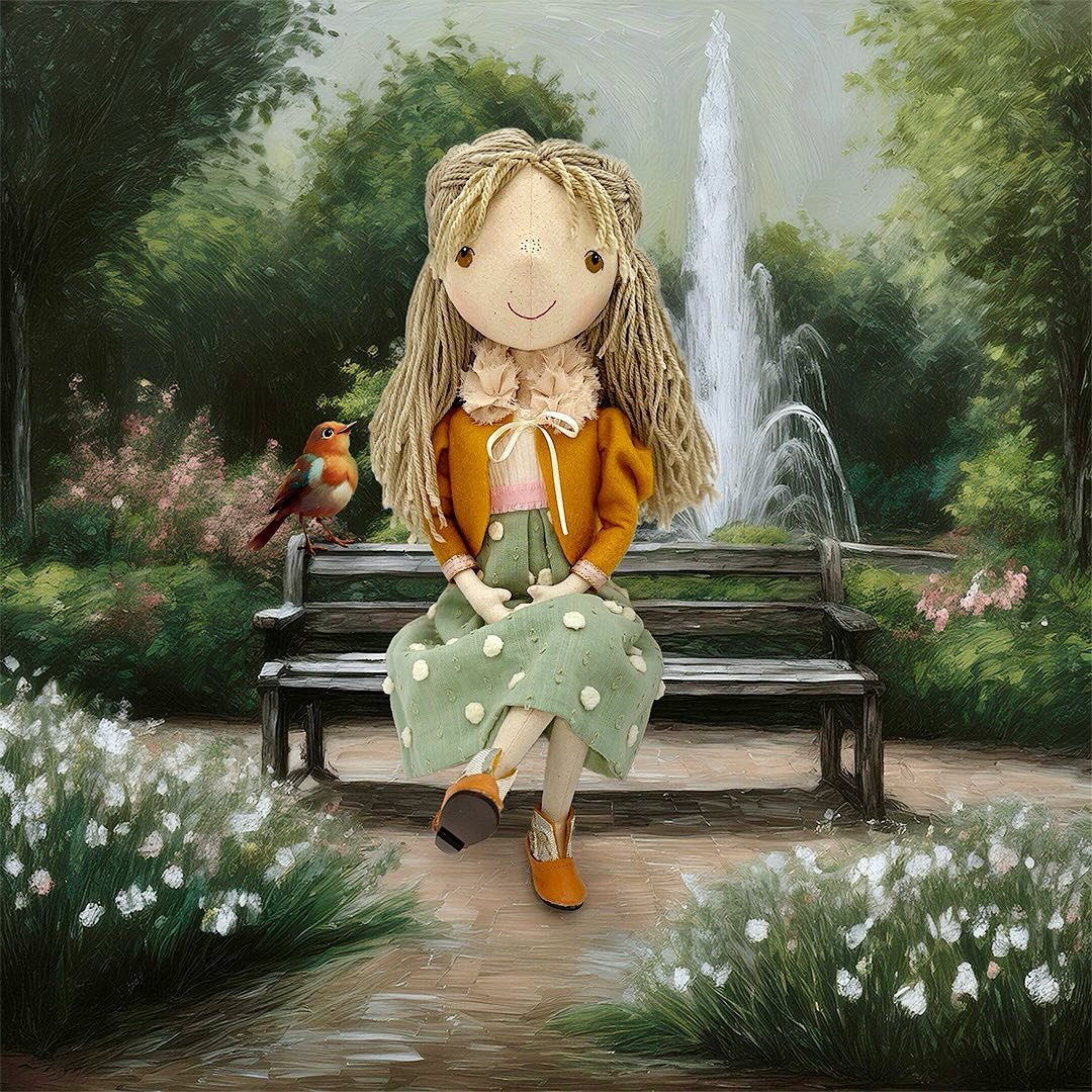 Such a nice day&hellip; Lisbet&rsquo;s enjoying her favourite spot in the park
.
.
.
#artdoll #collectordoll #handmadedoll #fabricdoll #magicalchildhood #handmadecanberra #handmadeinaustralia #kidsroom #dollmaker #dollphotogallery