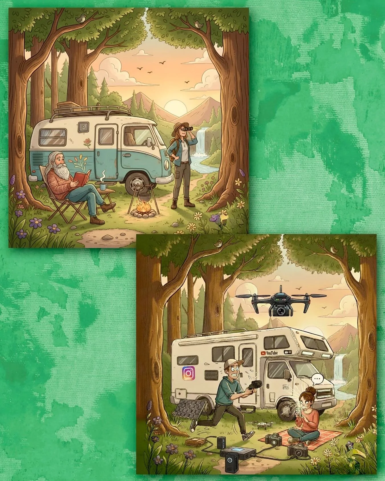 Camping then and now...