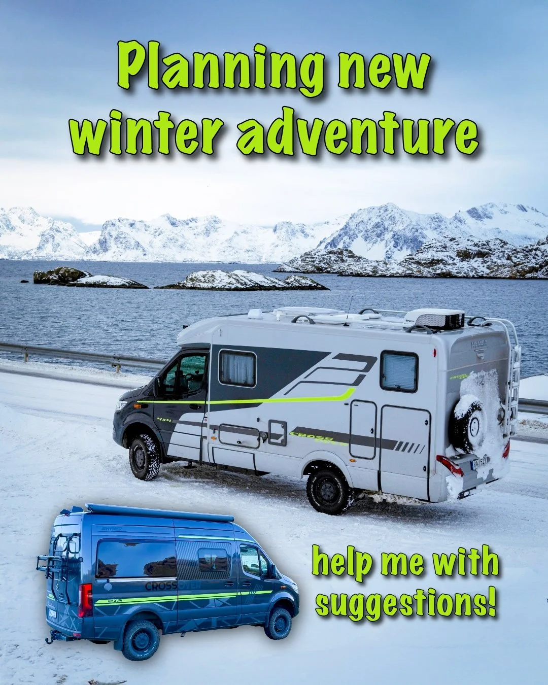 Planning Another Winter Adventure ❄️🚐📸

I&rsquo;m getting ready for a new long winter road trip up north in January/February &mdash; but this time with my new Hymer Grand Canyon S Crossover van. I&rsquo;m excited to see how it handles real Arctic w