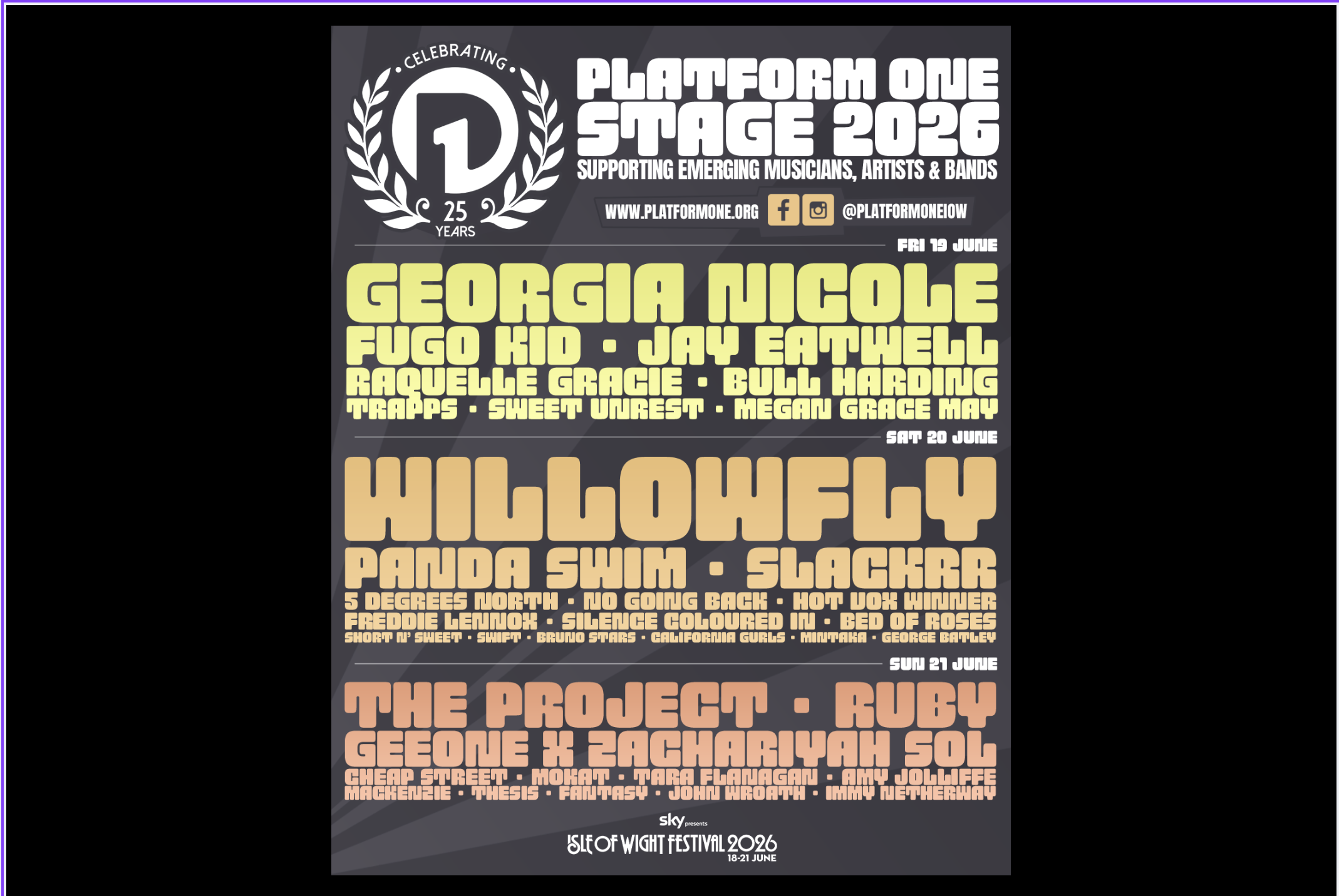 Platform One Stage at the Sky Presents IW Festival 