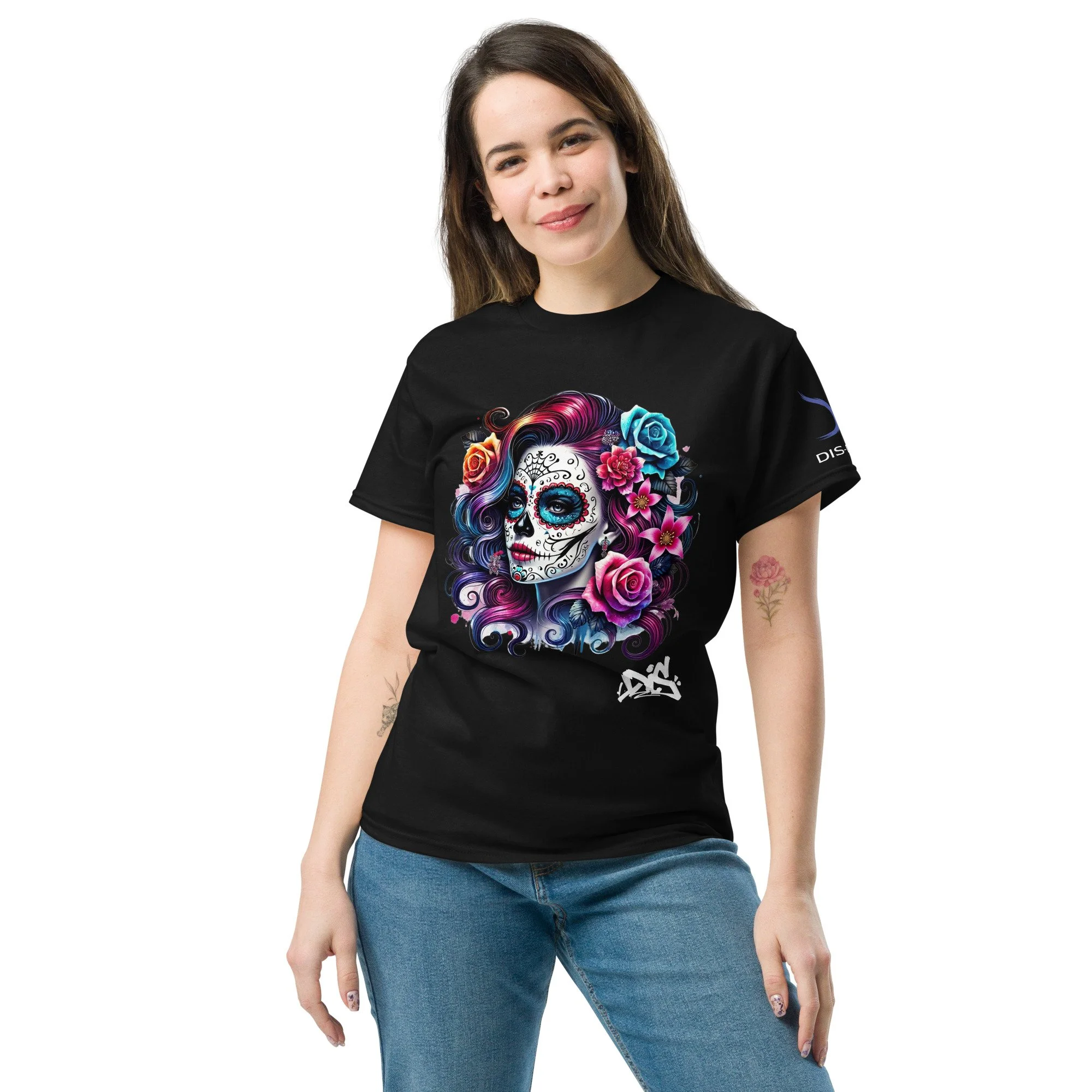 Unisex T‑Shirt – Sugar Skull Portrait Art