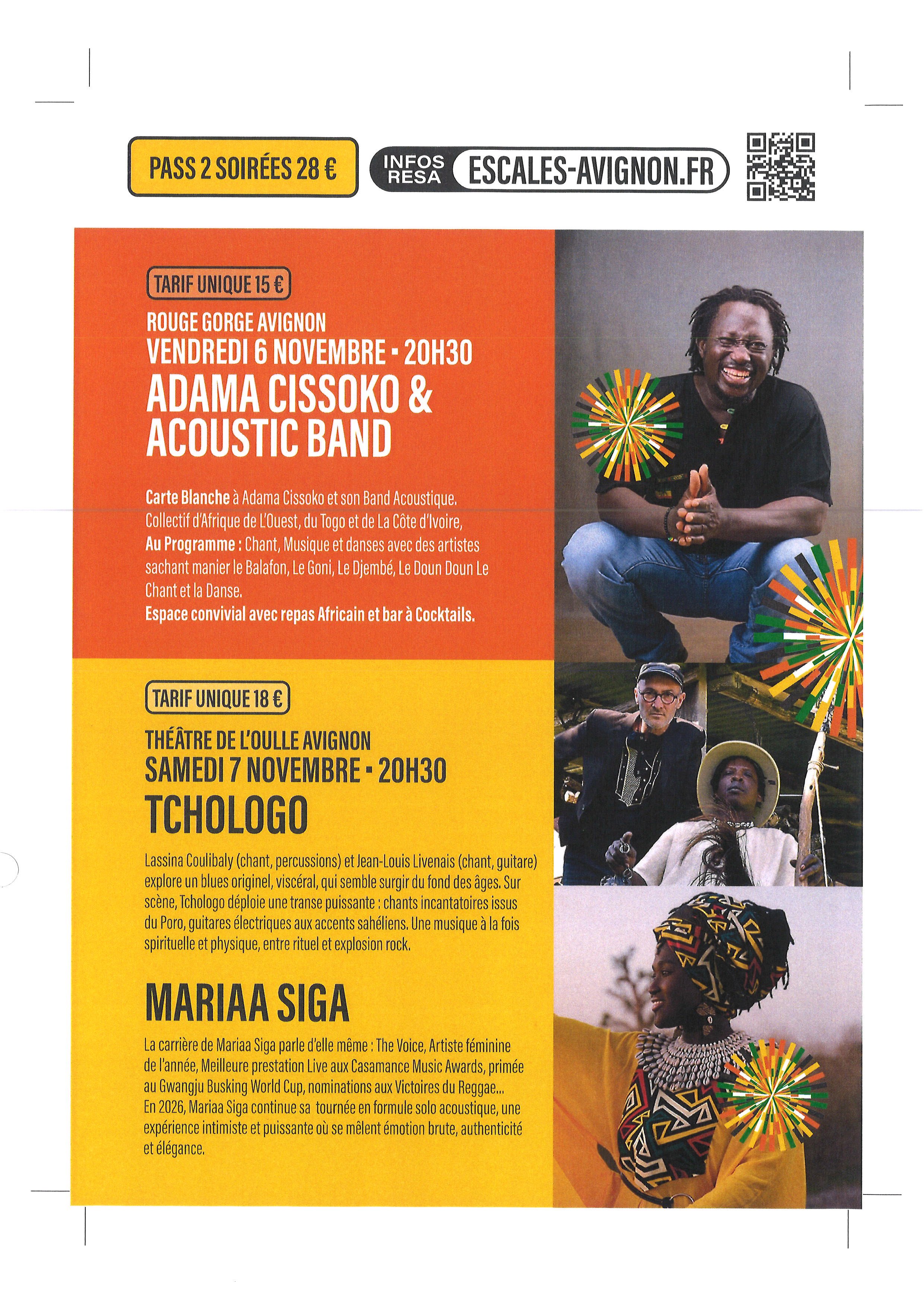 LES ESCALES  ROUGE GORGE AVIGNON ADAMA CISSOKO § ACOUSTIC BAND