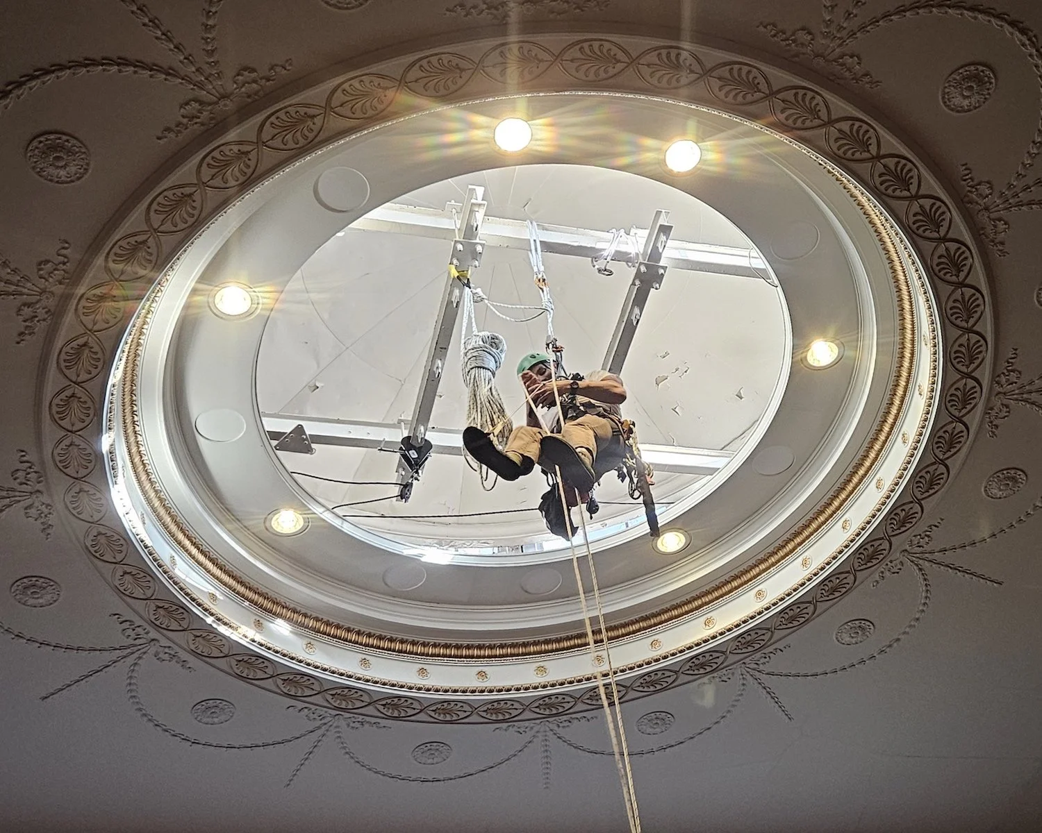 Rigging ropes at height