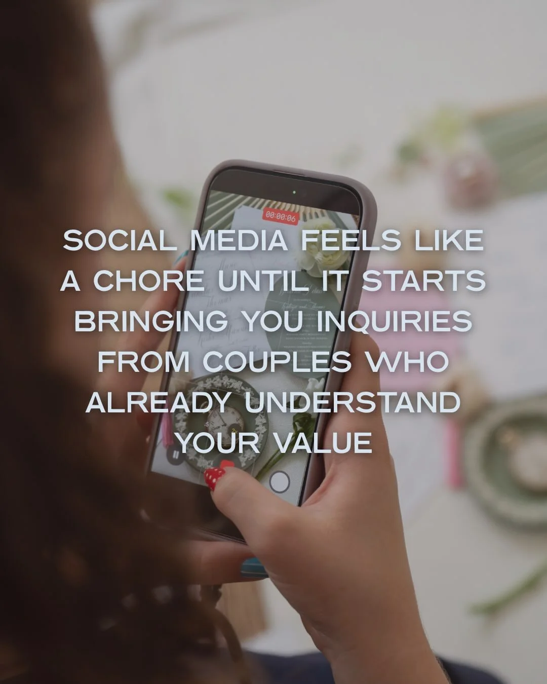 I think a lot of wedding vendors have a love-hate relationship with social media&hellip;

You know it matters. You know couples are looking at your Instagram before they inquire. You know you should be showing up consistently.

But when you&rsquo;re 