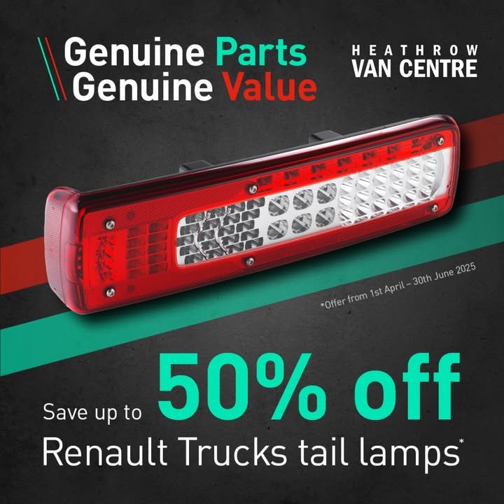 ⏰ Only 1 Week Left ! Don&rsquo;t Miss Out! 🚨

Our 50% OFF Renault Tail Lamps offer ends 30th June and time&rsquo;s running out!

This is your FINAL chance to grab genuine Renault Trucks &amp; Vans tail lamps at half price. Stock is flying out, so if