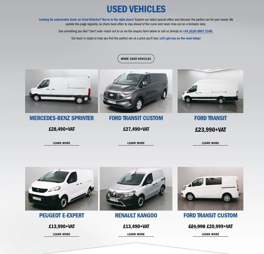 🚐💨 Need a van fast? We’ve got you covered.
At Heathrow Van Centre, we have a great selection of quality used vans in stock and ready for immediate delivery. Whether you need an extra van to keep your business moving or want to upgrade your c