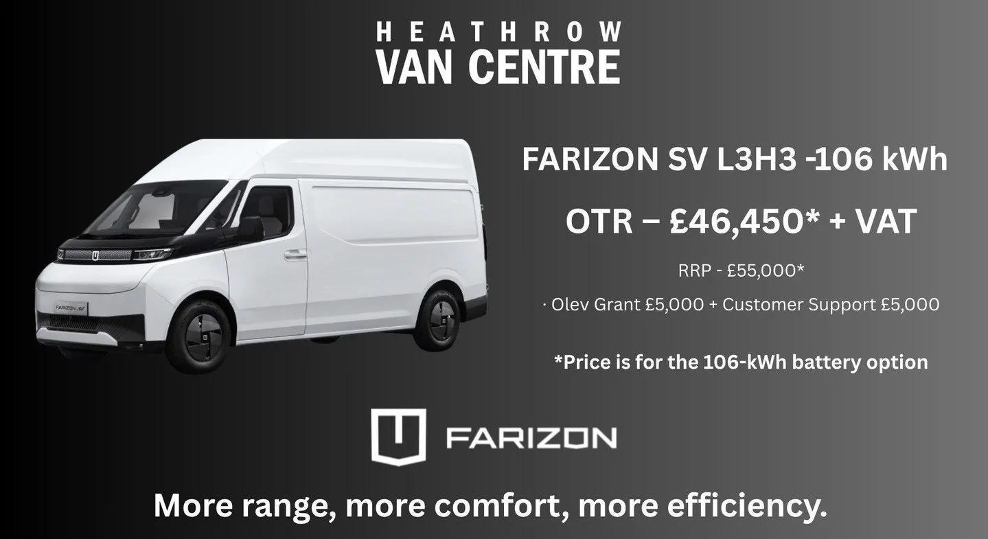 🔥 Introducing the FARIZON SV L3H3 – 106 kWh – THE CLASS-LEADING ELECTRIC SUPER VAN
More range, more comfort, more efficiency.
🔋 Choose your power:
• 83 kWh – Range up to 247 miles
• 106 kWh – Range up to 342 mile
