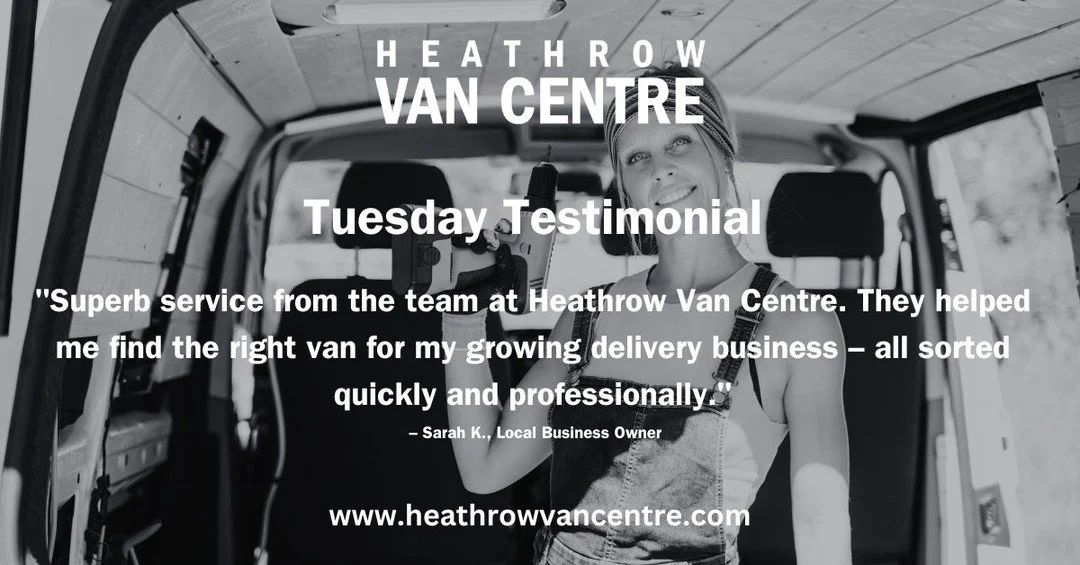 🟢 #TestimonialTuesday What our customers say speaks louder than anything we could!
"Superb service from the team at Heathrow Van Centre. They helped me find the right van for my growing delivery business – all sorted quickly and professi
