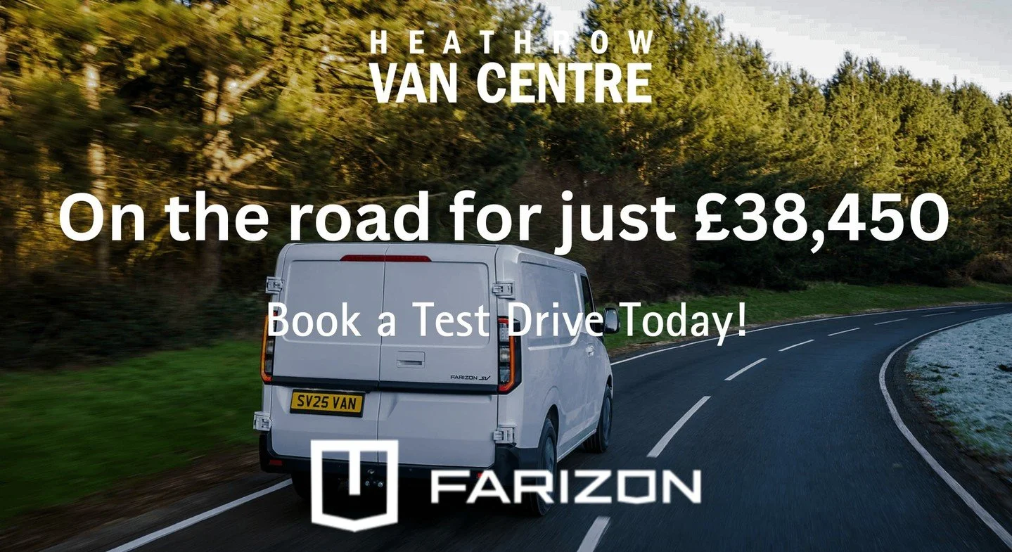 🚐 Now Available at Heathrow Van Centre: The Farizon SV L1H1 – 83 kWh Electric Commercial Vehicle ⚡
Looking to electrify your fleet with serious capability and range?
Introducing the Farizon SV – a fully electric LCV that’s built