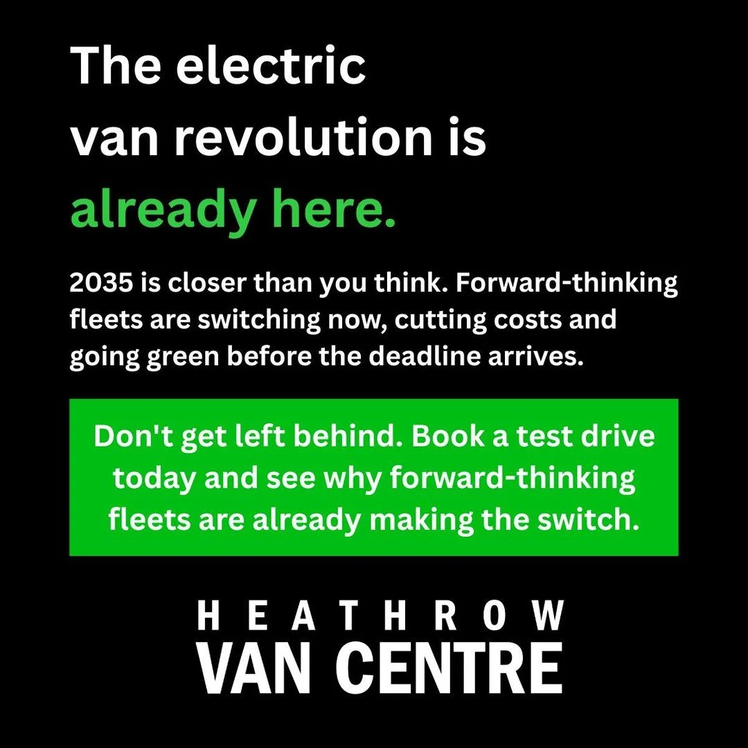 ⚡ The electric van revolution isn't coming. It's already here.

From April 2035, new petrol and diesel vans won't be sold in the UK. Businesses that transition early win on fuel savings, lower servicing costs, and cleaner fleet credentials...right no