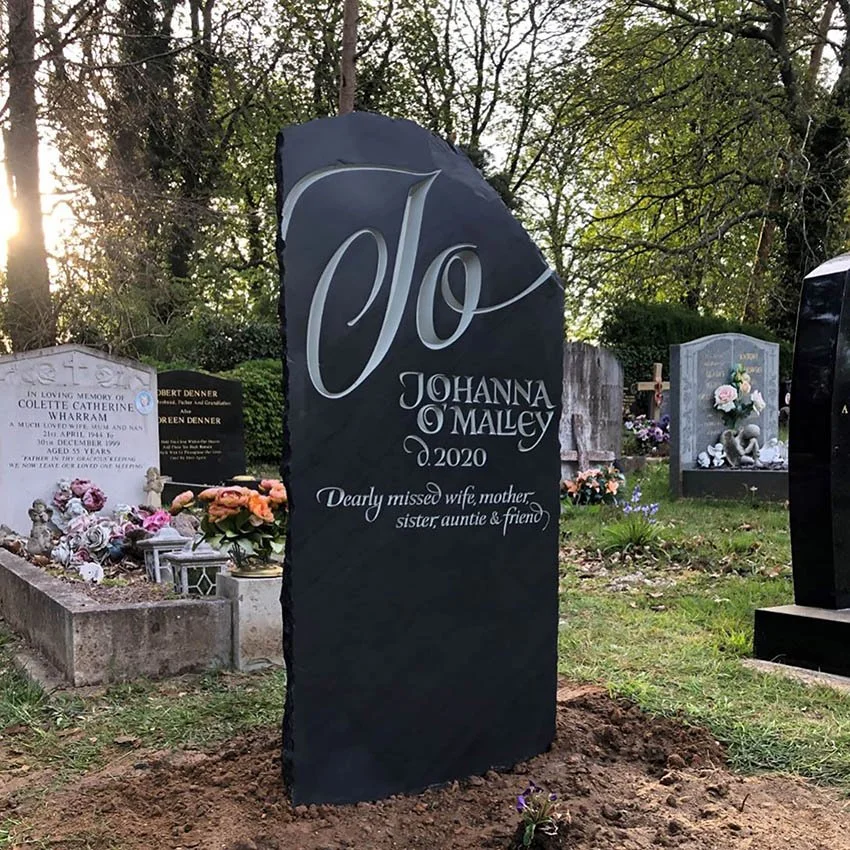 WELSH SLATE HEADSTONE FINISHED BY ARTISAN MEMORIALS