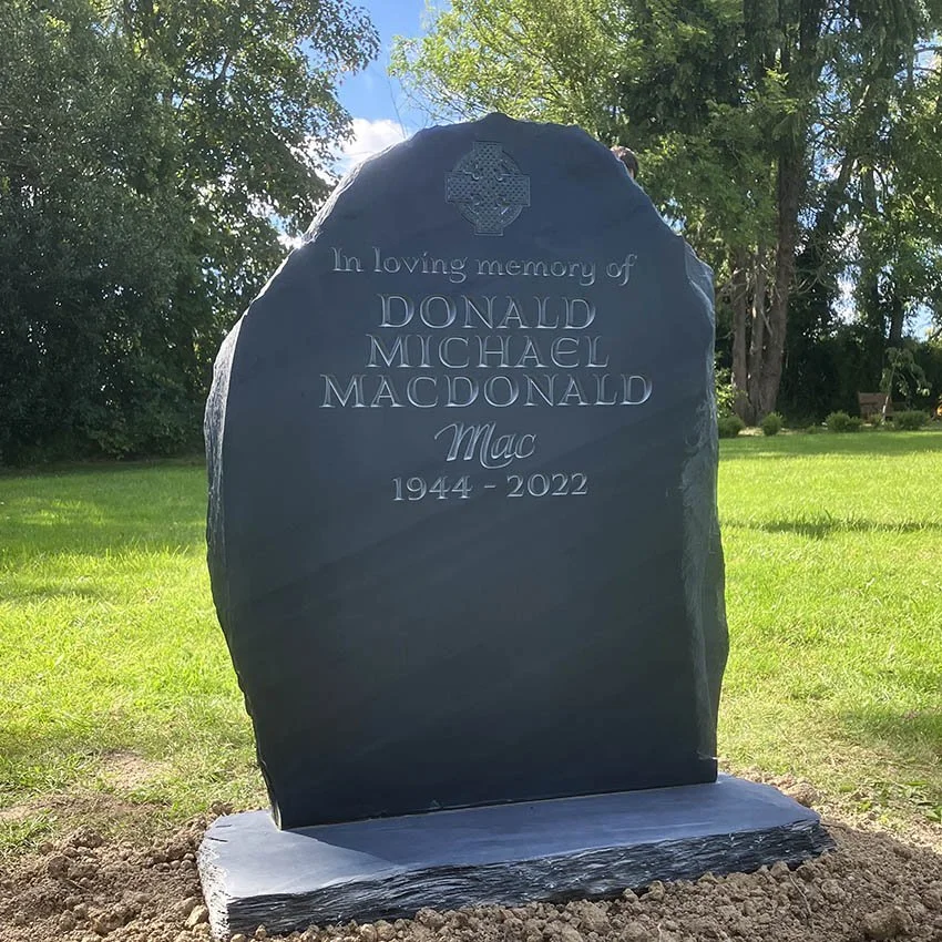 Natural Finish Welsh Dark Blue Grey Memorial Stone