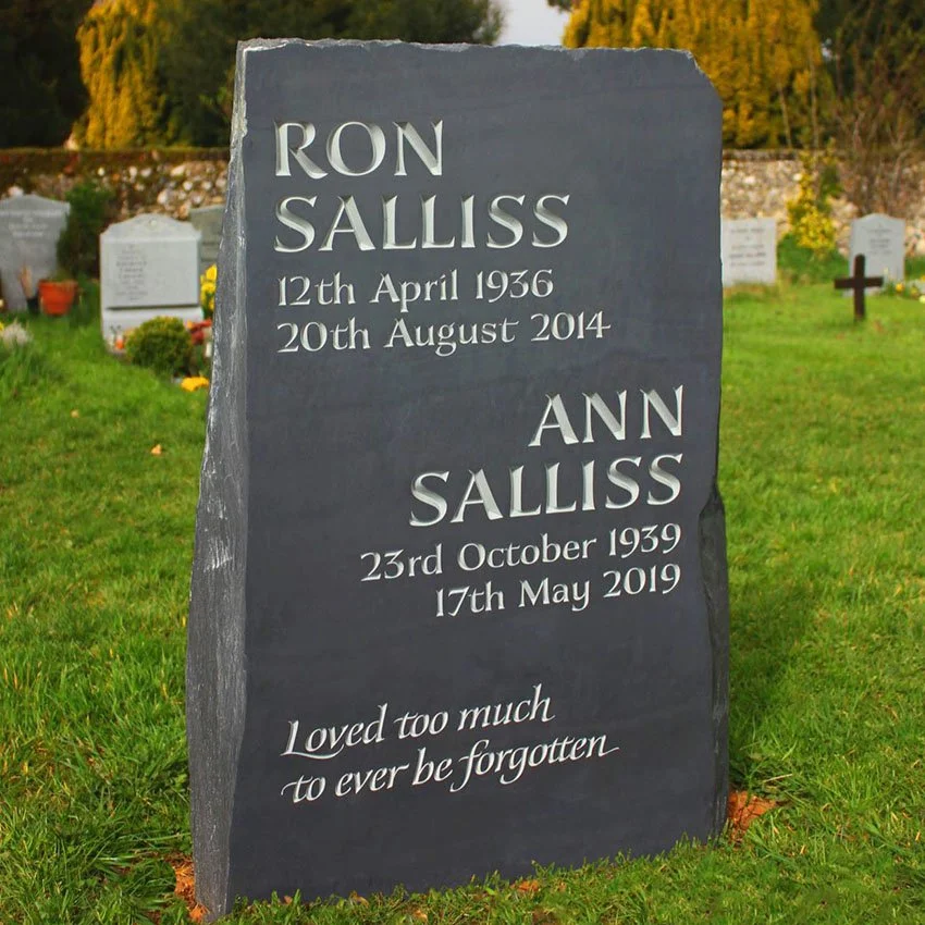 WELSH SLATE HEADSTONE FINISHED BY ARTISAN MEMORIALS
