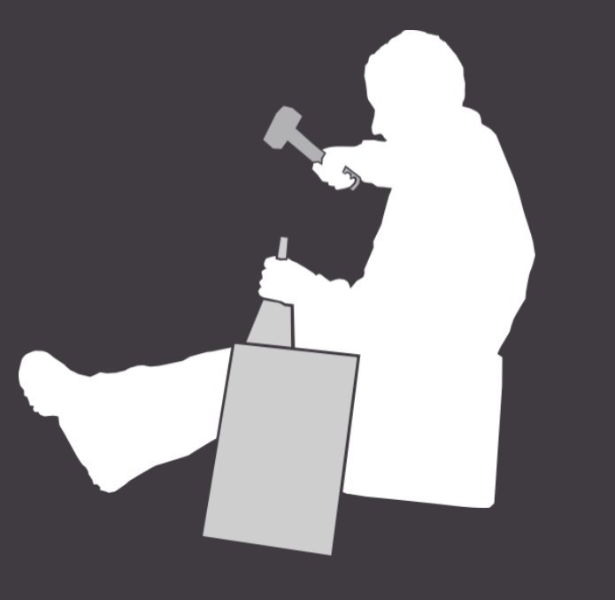 This logo was created after taking a photo of Arfon Griffiths, founder of LLD Slate Ltd splitting Welsh slate