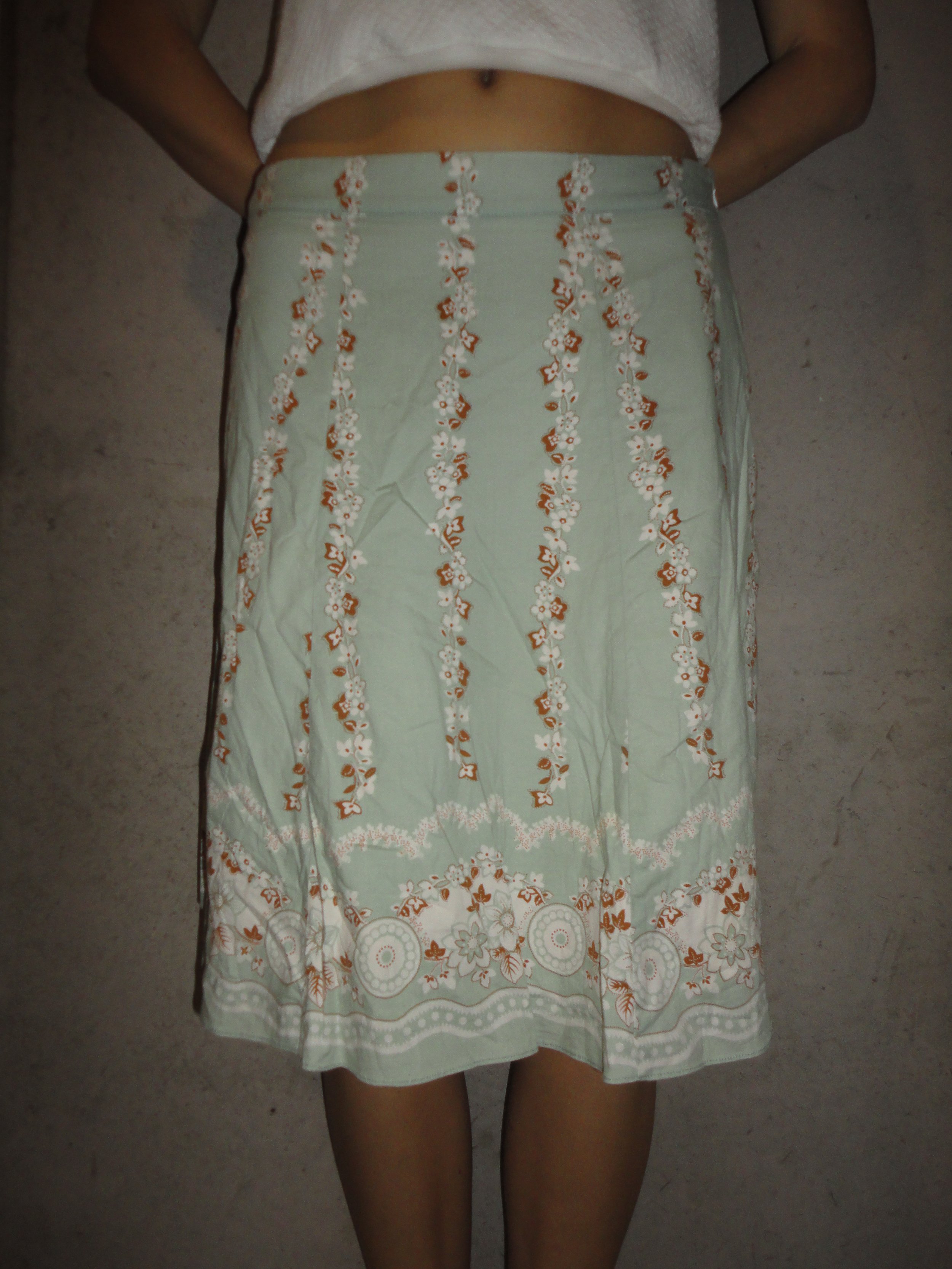 Blue and Brown Floral Skirt