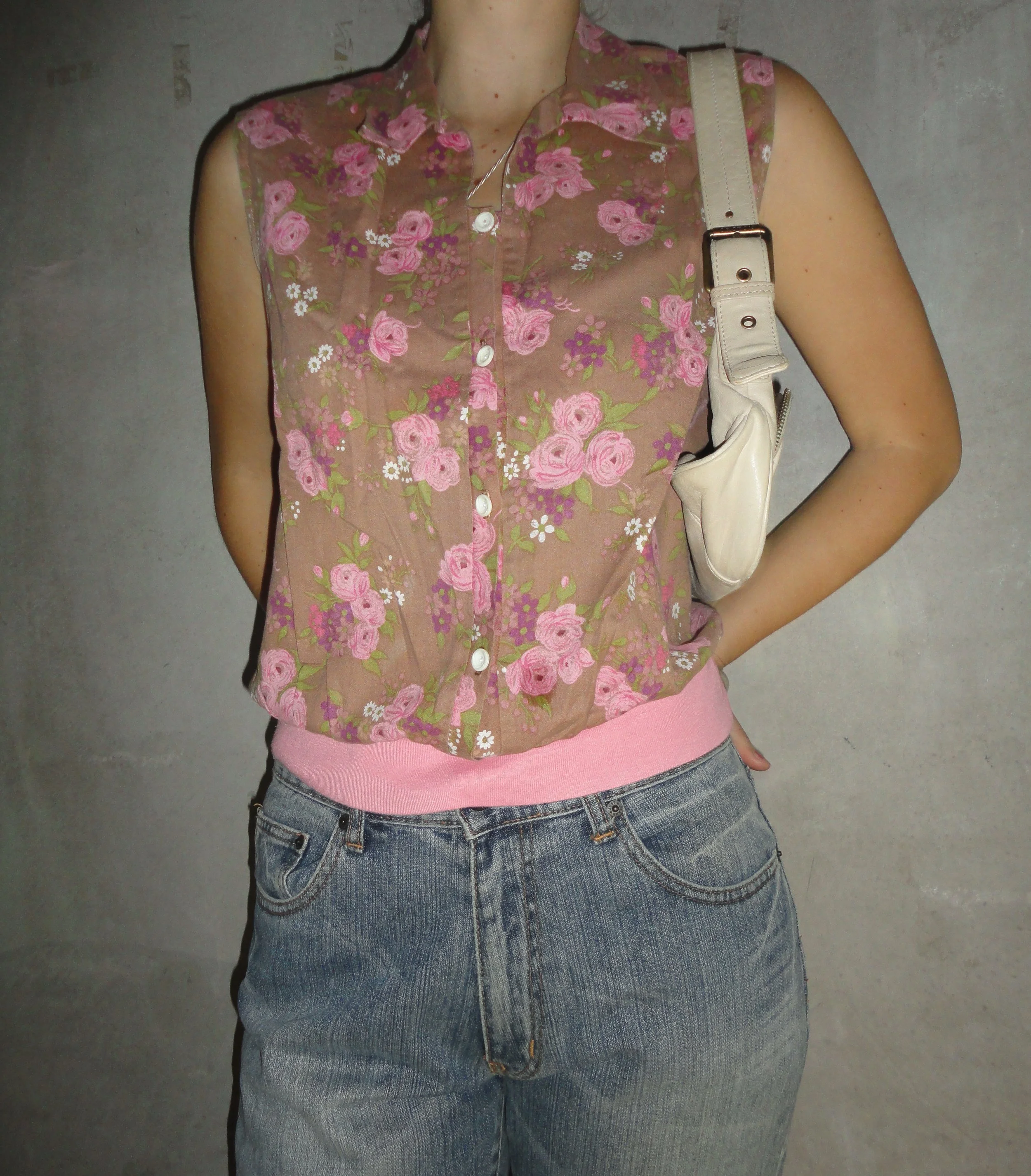 Floral Button Tank