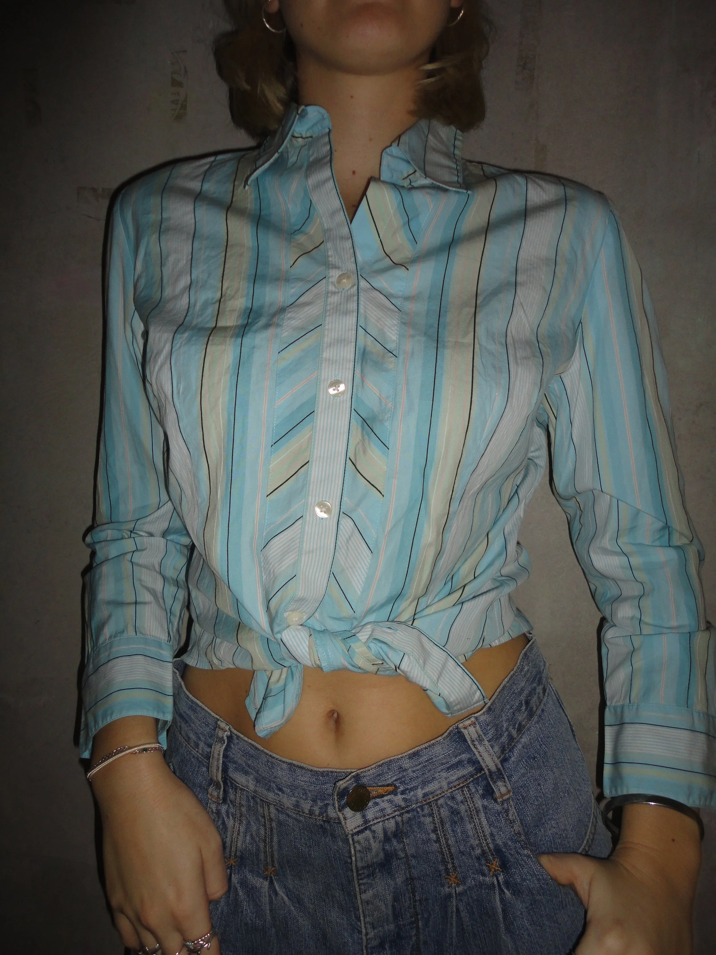 Blue Stripe Button-Up