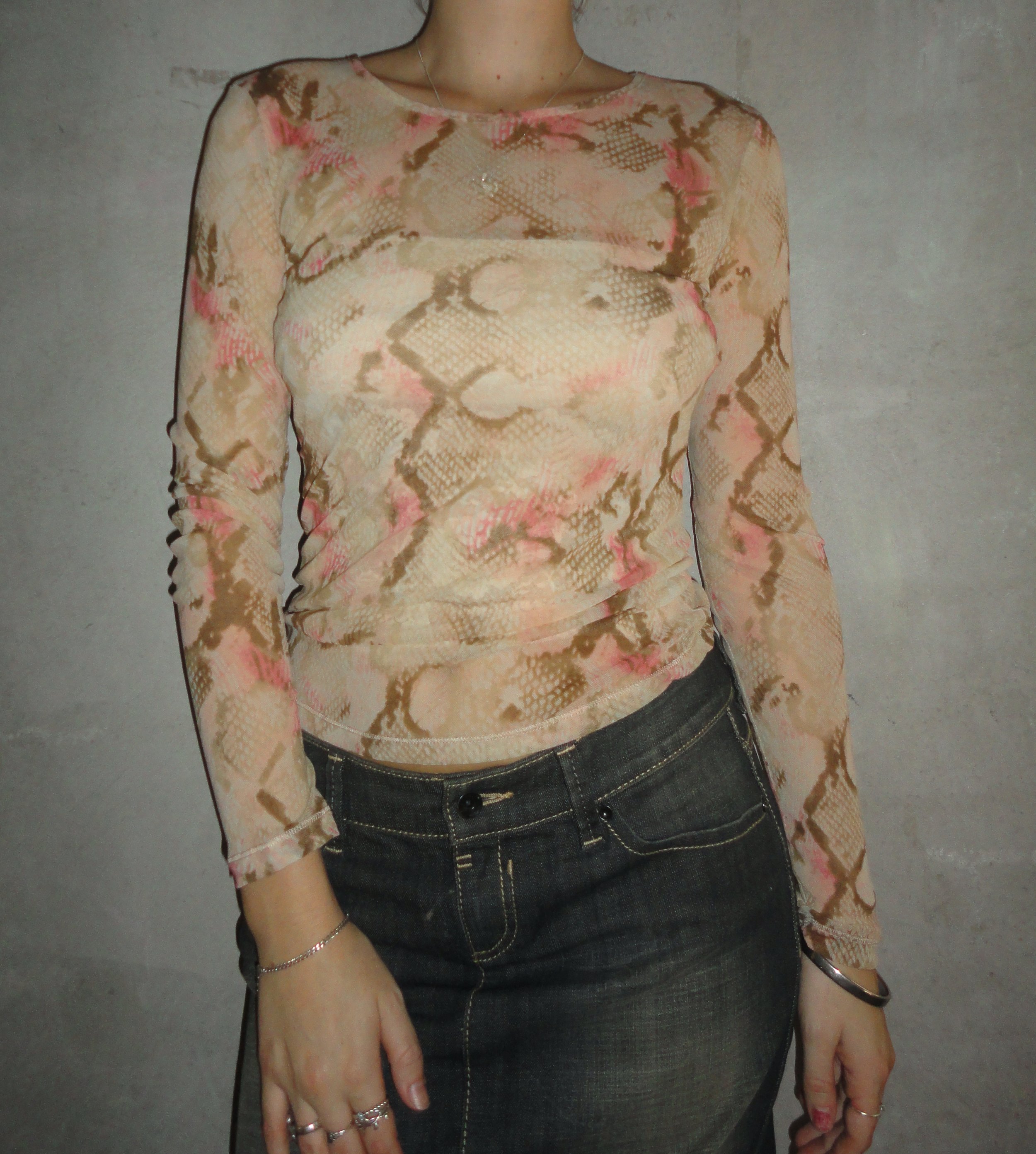 Peach Snakeskin Long Sleeve