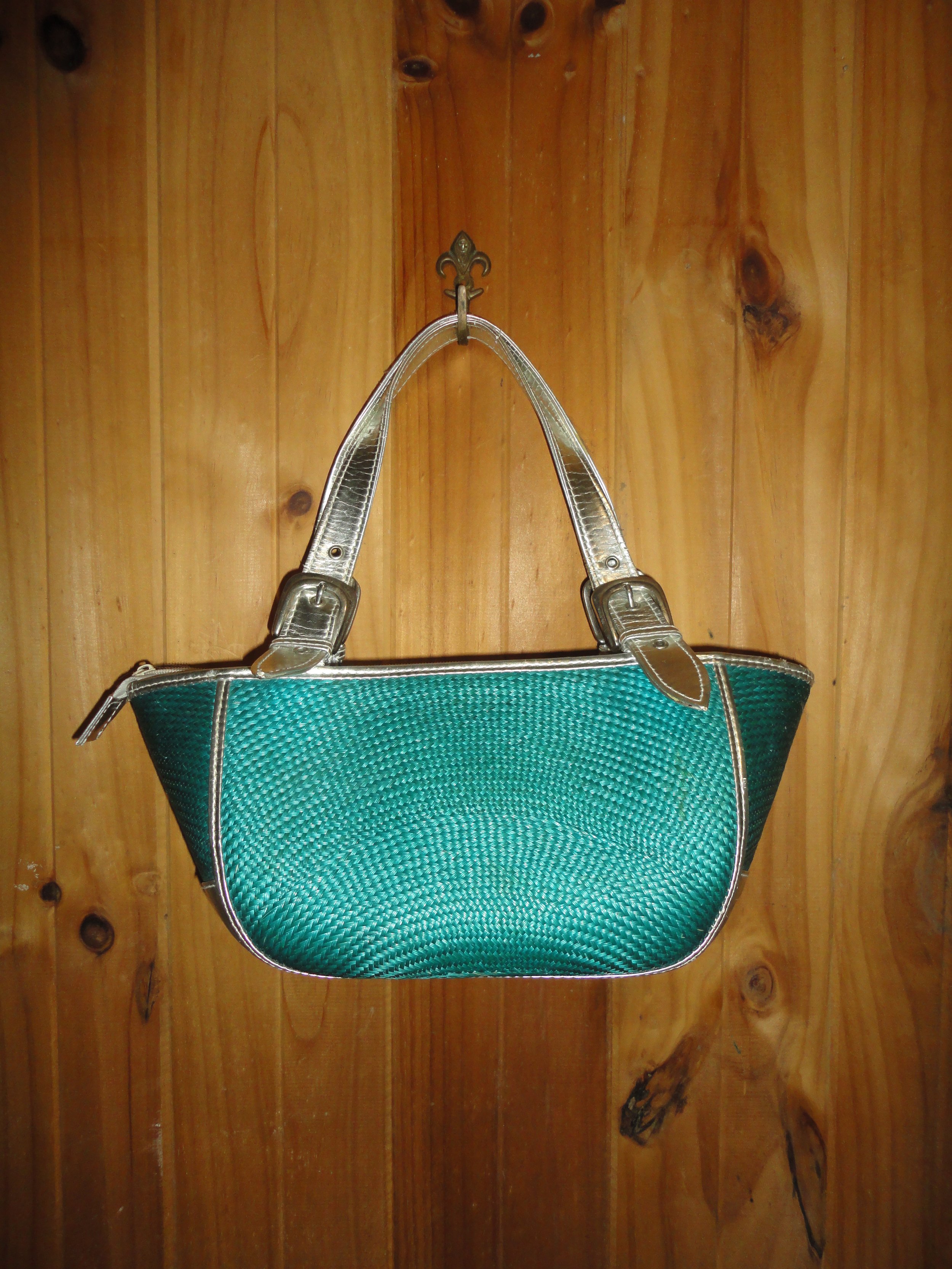 Blue and Silver Woven Mini Bag