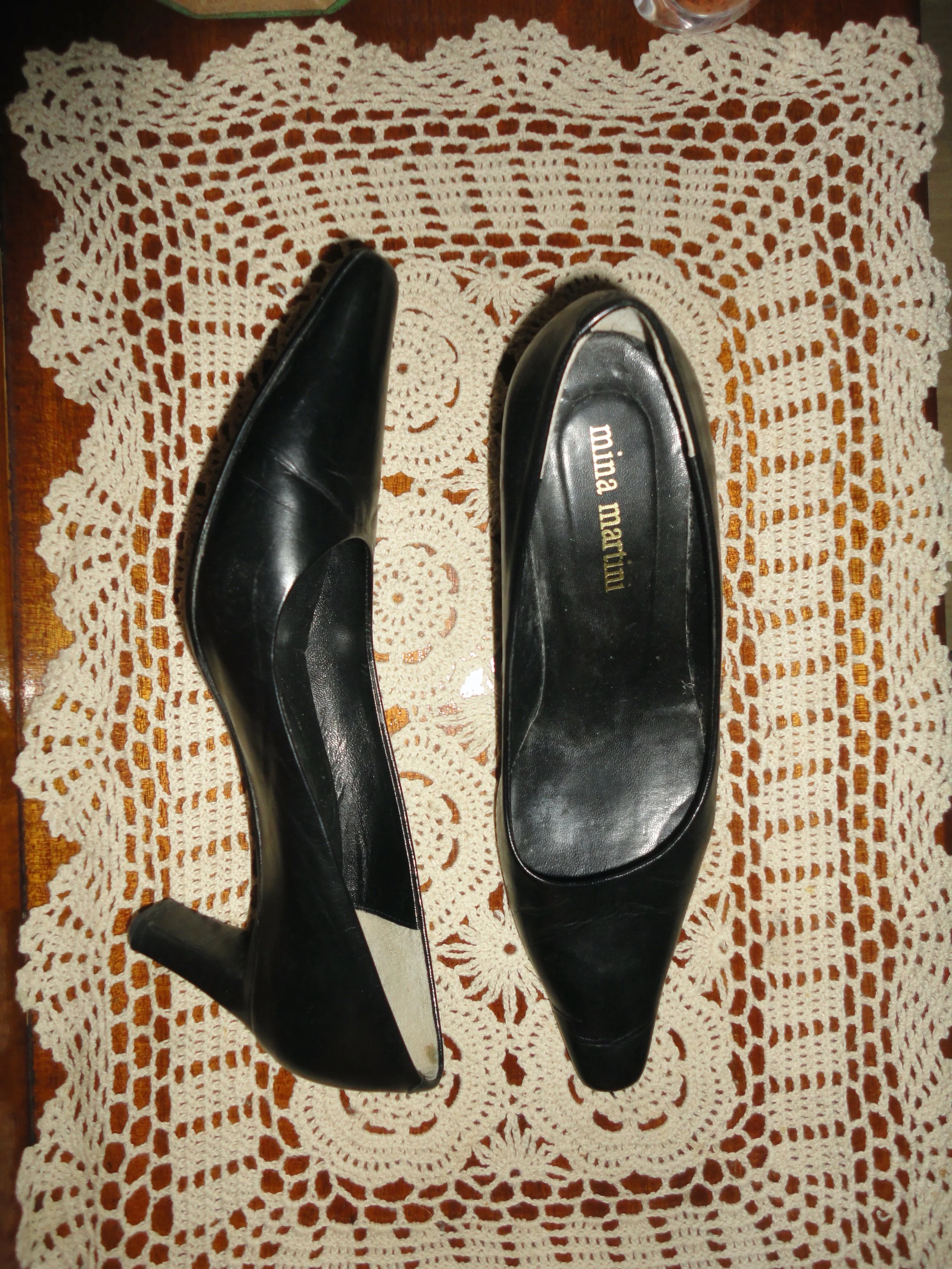 Black Pointed Square Toe Heels