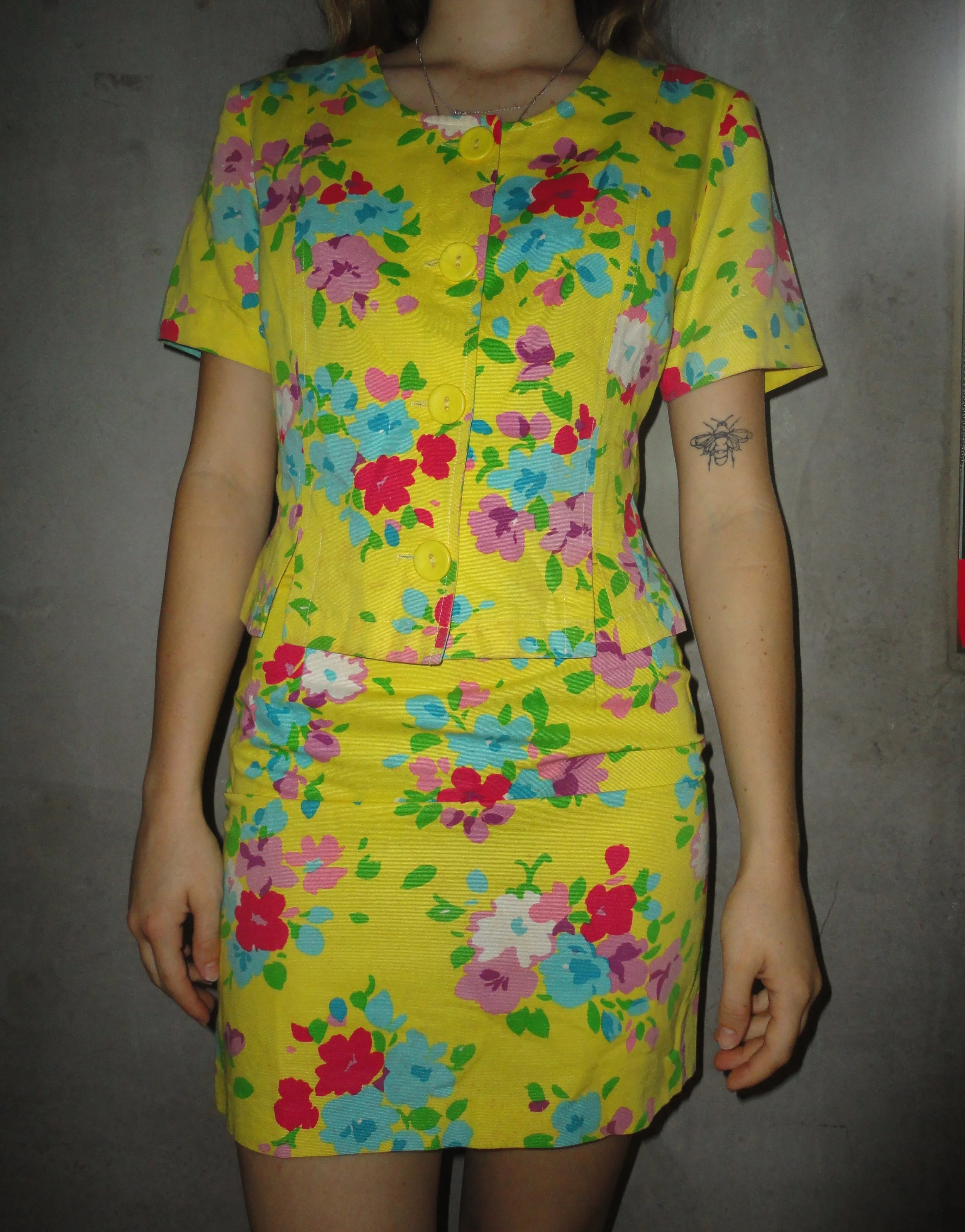 Yellow Floral Skirt Set