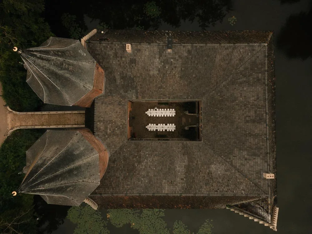 Drone foto kasteel dussen bovenaf