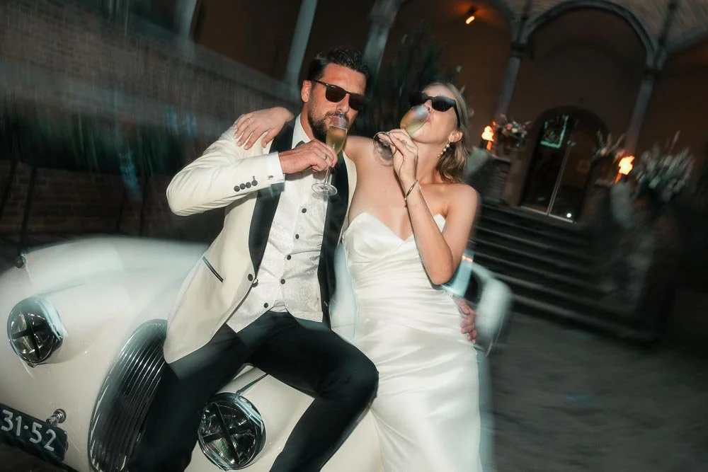Avondshoot met flits bij Kasteel Dussen met Jaguar.