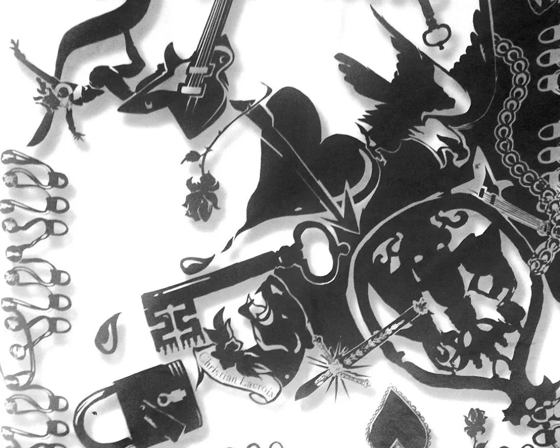 Christian Lacroix: 'Baroque and Roll' Printed Silk Scarf Design