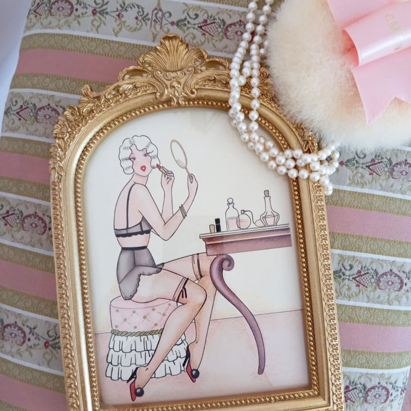 Signed, framed and sent with love from my atelier in Italy for your vanity🎀

3 original artworks, each one-of-a-kind, created to bring elegance to your vanity table or boudoir.

Complimentary shipping included.

Now available in the Boutique. Link i