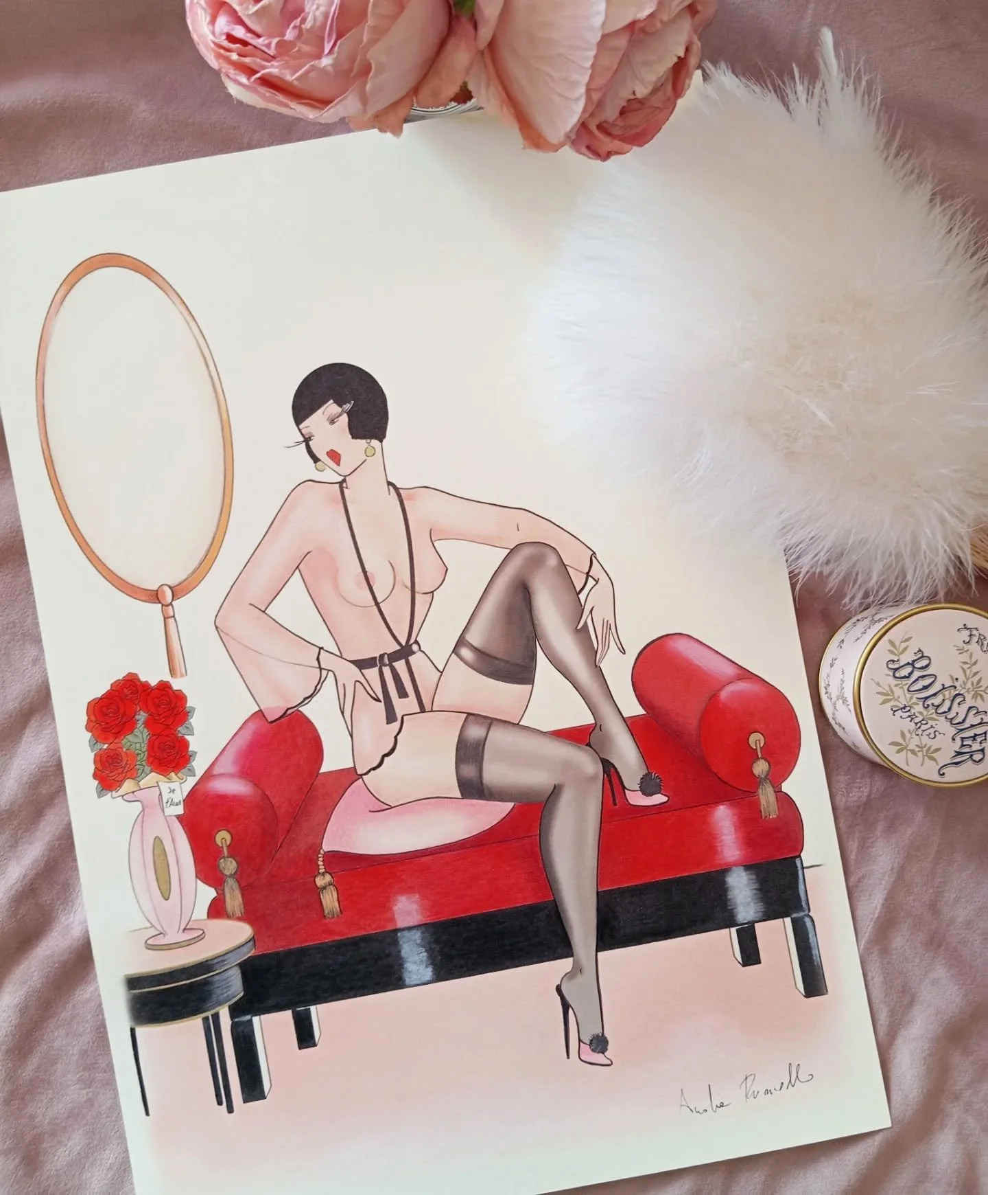Two originals from Madame&rsquo;s atelier. Exclusively in the Boutique, EU shipping only, always with complimentary free shipping💌
Explore originals via link in bio.
*
*
*
*
*
*
*
*
*
#madamedabi #madamedabiboudoir #ArtDeco #DecoRevival #BoudoirArt 