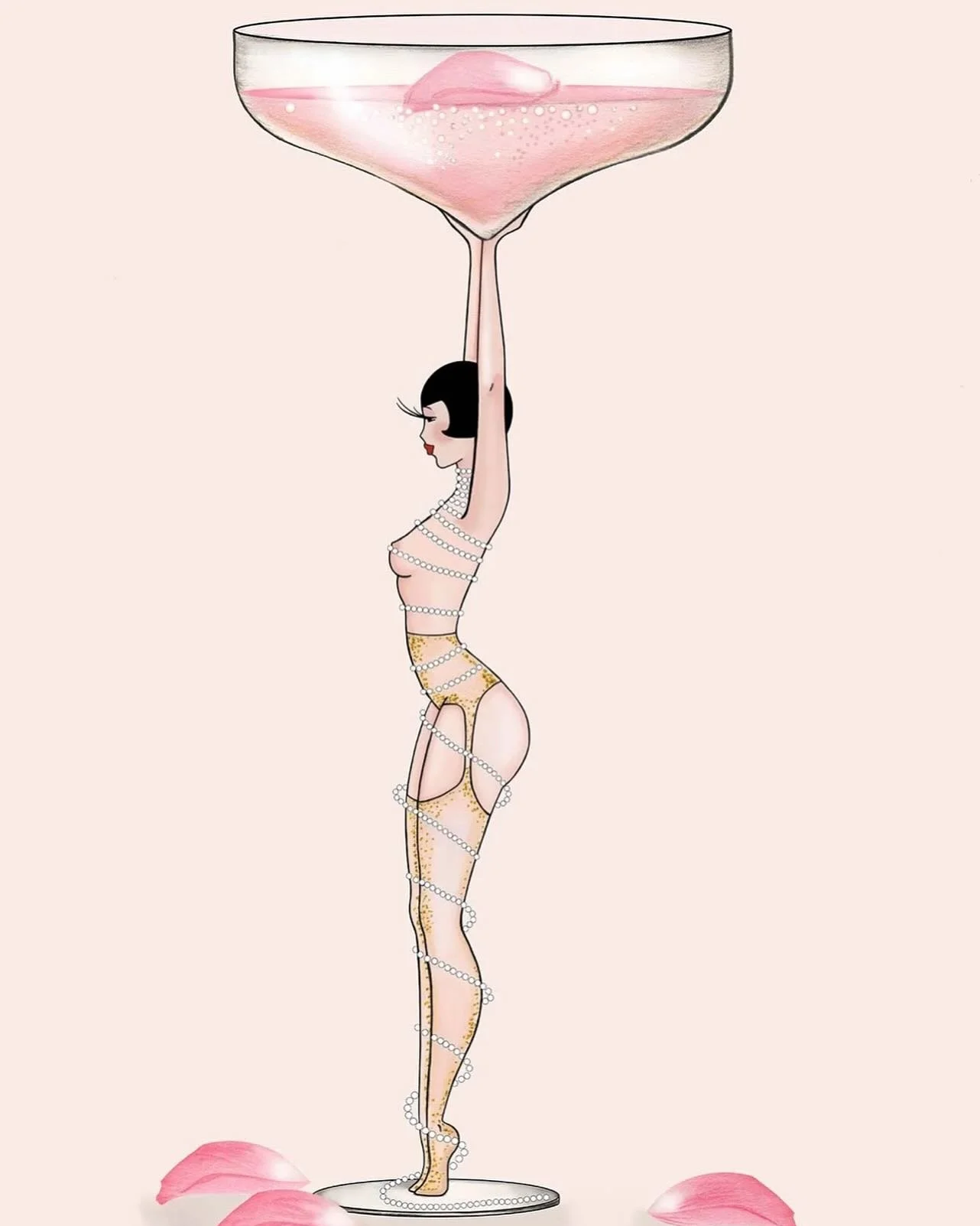 Bubbles, pearls, and a touch of surreal glamour for the weekend.

&ldquo;Ros&eacute;e Champagne Glass&rdquo; artprint a toast to the weekend, &agrave; la Madame Dabi.
*
*
*
*
*
*
*
*
*
 #madamedabi #madamedabiboudoir
#champagneglass #weekendmood #sho