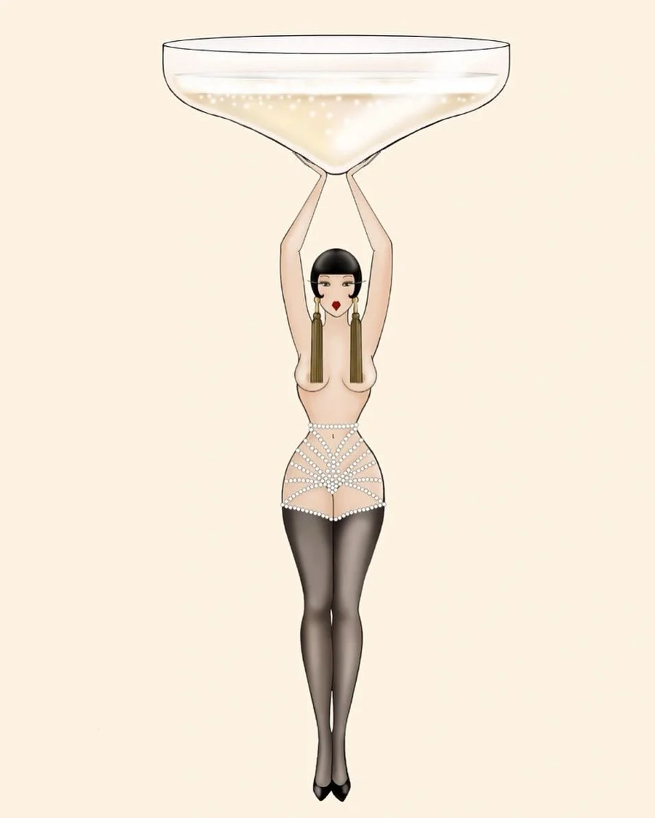 A toast to beauty and pleasure Wishing you a delightful weekend 🥂  Add a touch of glamour to your weekend by exploring the artprints and originals available at Madame&rsquo;s Boutique

  #madamedabi #madamedabiboudoir #perlage #champagneart #boudoir