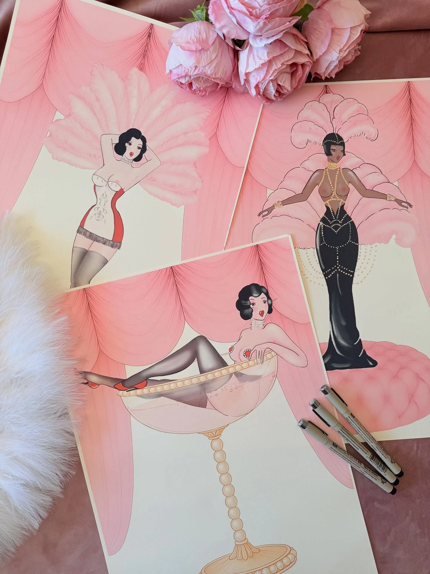 ✨Become your own muse✨
The Burlesque Portrait by Madame Dabi is a bespoke illustrated commission, a celebration of your unique grace and playful seduction with a custom Portrait where you become a burlesque diva through Madame pencils. 
Each portrait