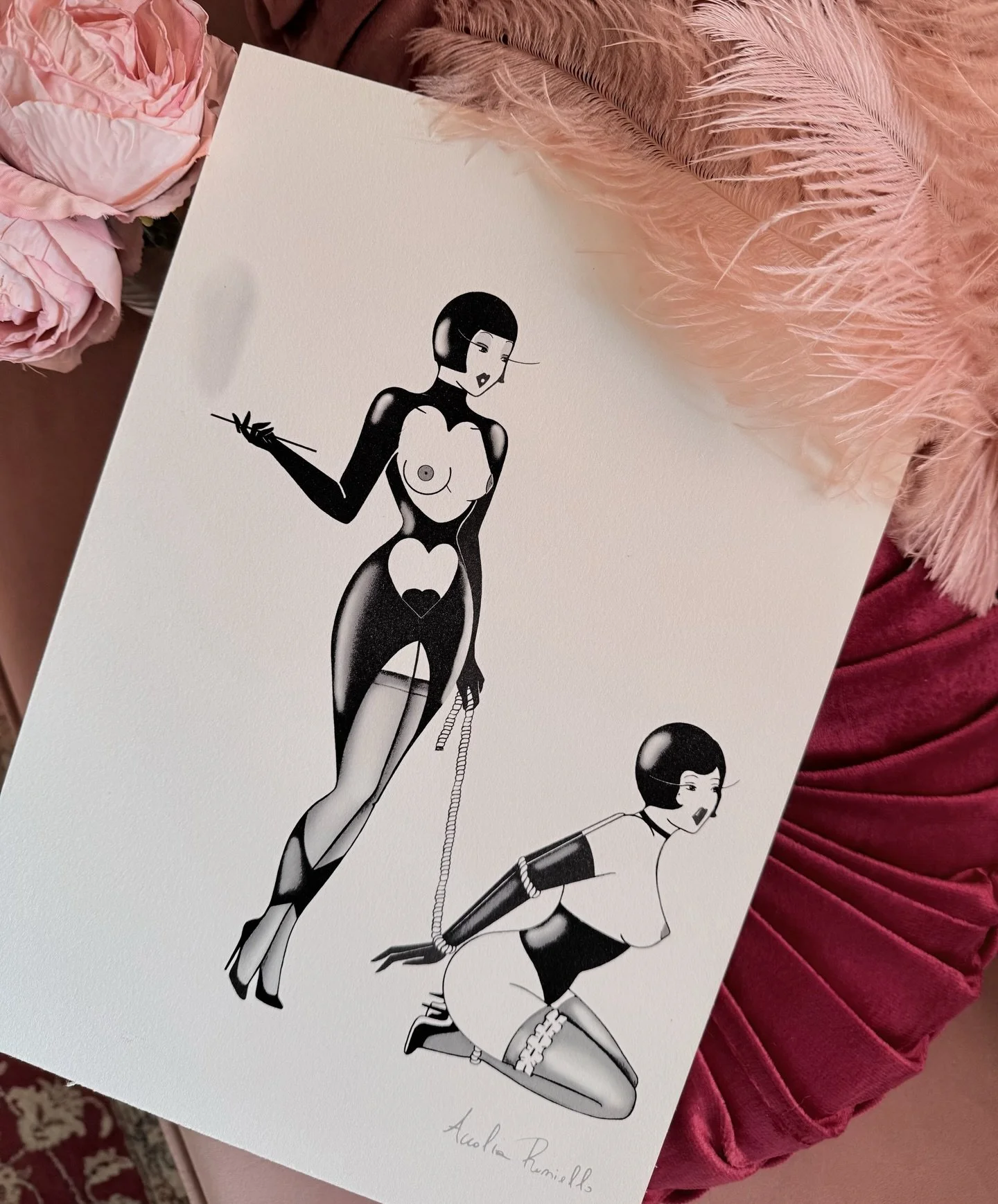 Heart affairs #madamedabi #queerlove #womanartists #eroticillustration #vintagevalentines