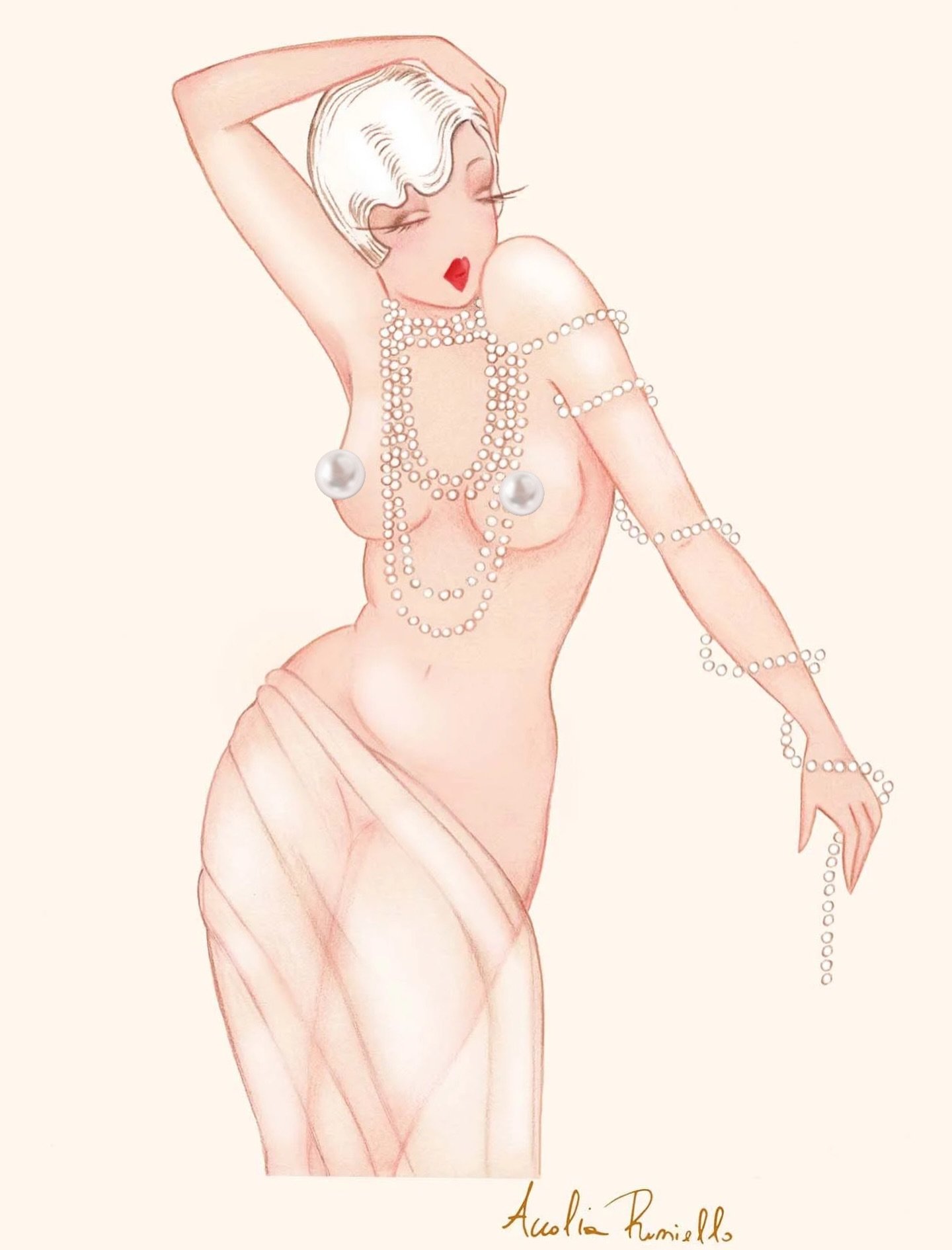 The art of the past is not nostalgia. It is a bridge to the present, to who we are now and to who we might still become. An Aphrodite, draped, pearls around her neck... she could be a goddess, she could be a flapper from the Twenties, she could be me
