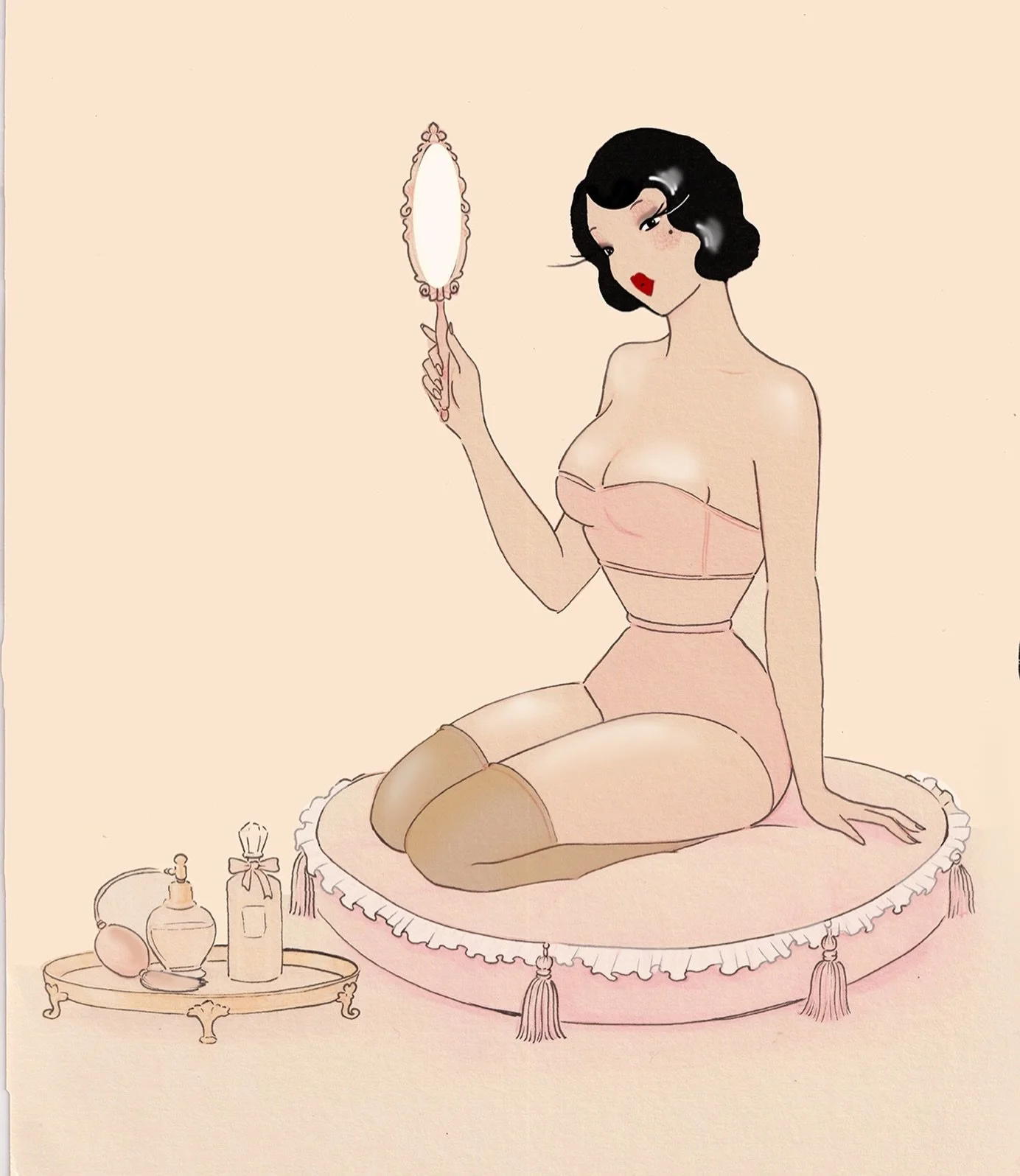 🎀New Work in progress from the Atelier🎀
Help me to decide if this will be a limited edition artprint or an Original one of a kind. Per me in the comments💌
#madamedabi #boudoirart #workinprogress #feminineart #sketchillustration