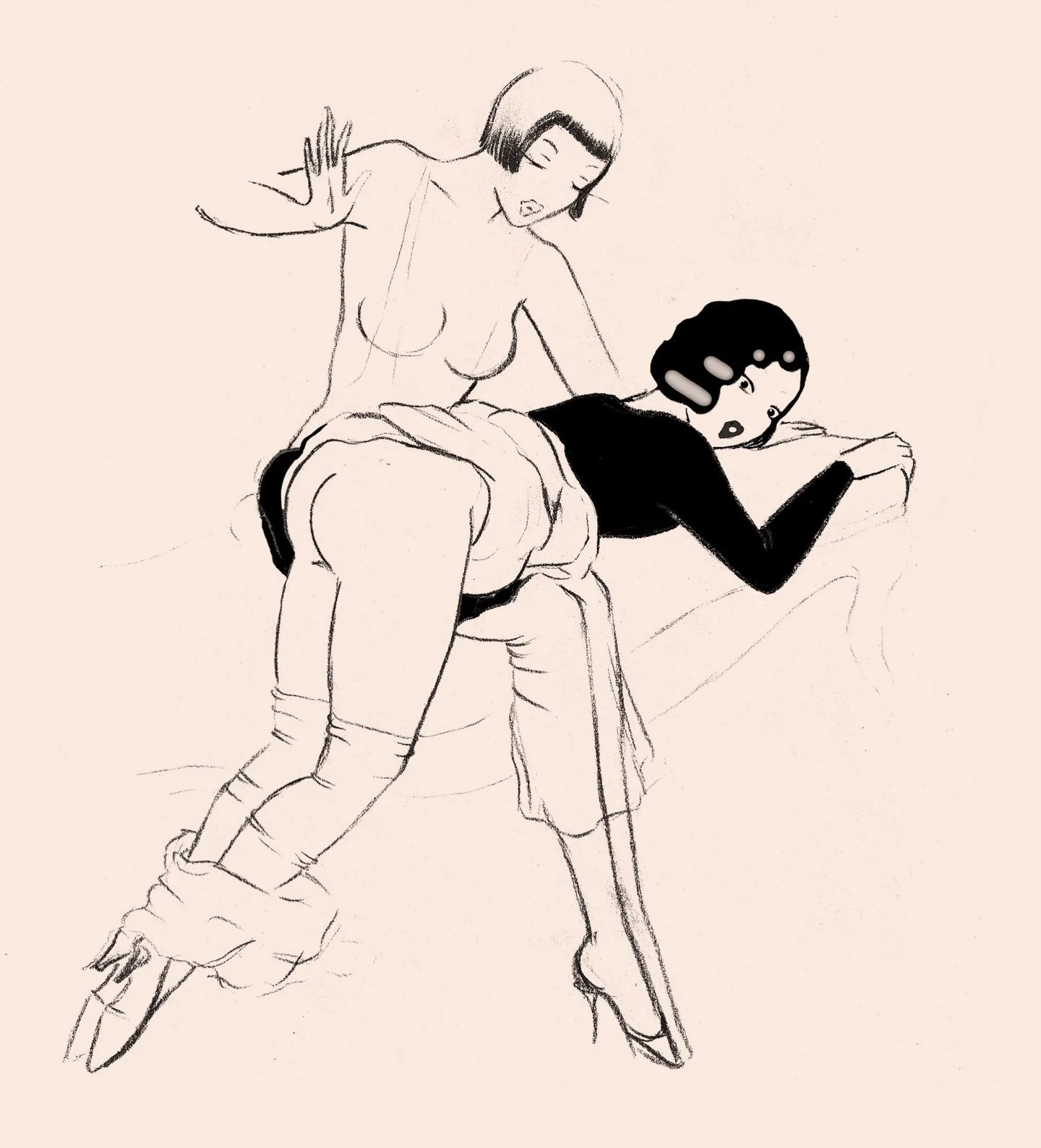 Work in progress 🖤
 #madamedabi #womanartists #eroticillustration #vintageerotica #inkillustration