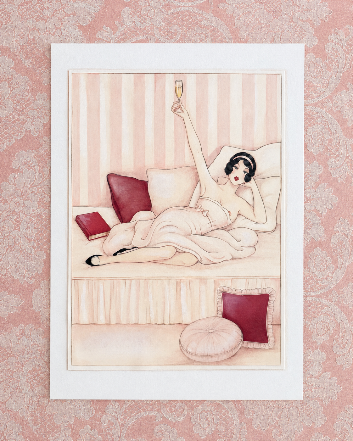 Dolce far niente  Original Art Deco Boudoir Illustration.png