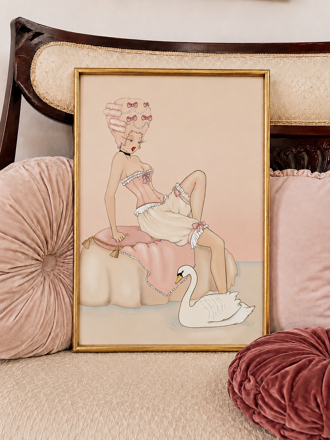 The Swan’s guise– Rococo Mythology Art Print