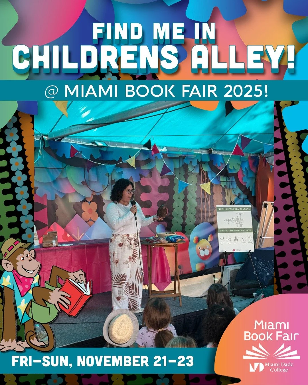 🚨 Big news! I&rsquo;ll be showcasing my work at Miami Book Fair 2025 in Children&rsquo;s Alley&mdash;Miami&rsquo;s ultimate family literary adventure. Join me for activities, stories, and a one-of-a-kind celebration of imagination. You don&rsquo;t w