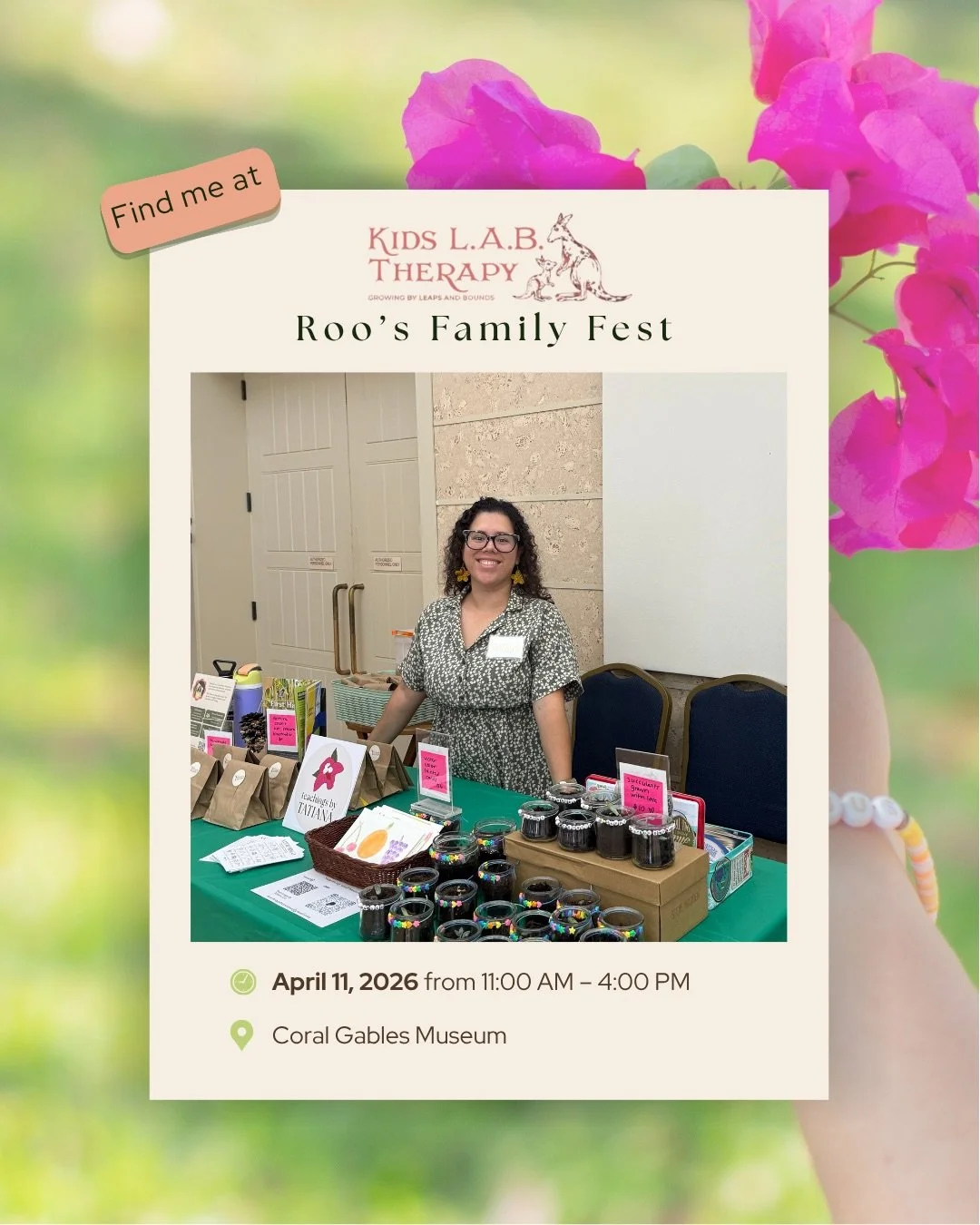 The countdown begins! 🤗 On April 11, I&rsquo;ll be at the @coralgablesmuseum for @kidslabtherapy Roos Family Festival! 🦘💕

Join me and other incredible community vendors for a day of fun especially curated for infants, toddlers, and preschoolers i
