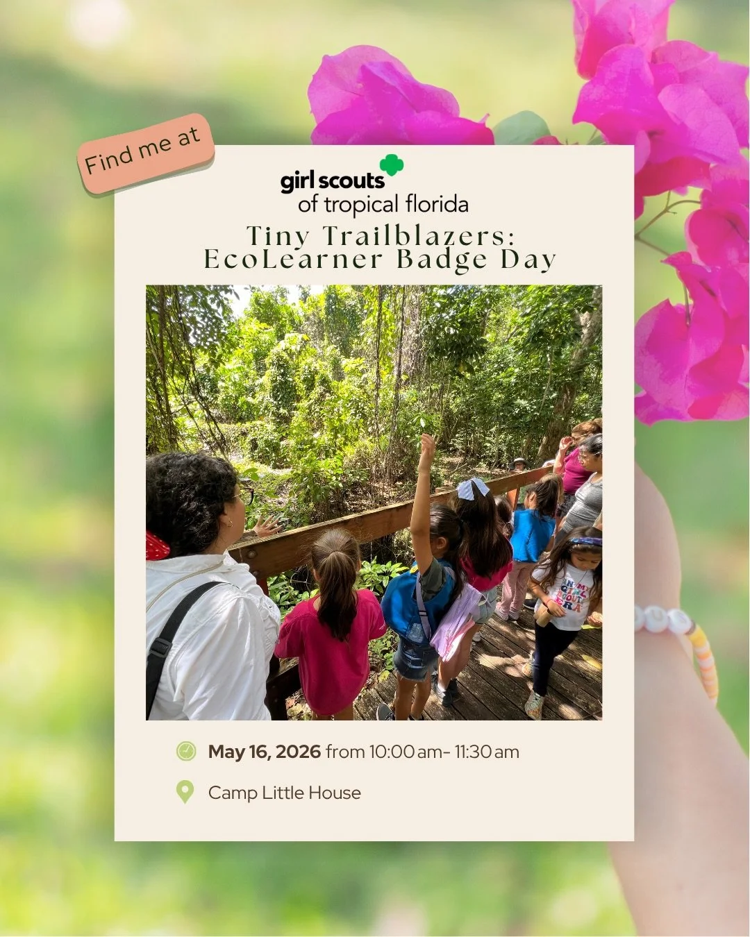 Join myself and the Girl Scouts of Tropical Florida for another hands on outdoor adventure filled with wonder and discovery! 🌿🌸

Daisies will spend the morning at the South Miami Little House learning how to be nature helpers as they explore the ou