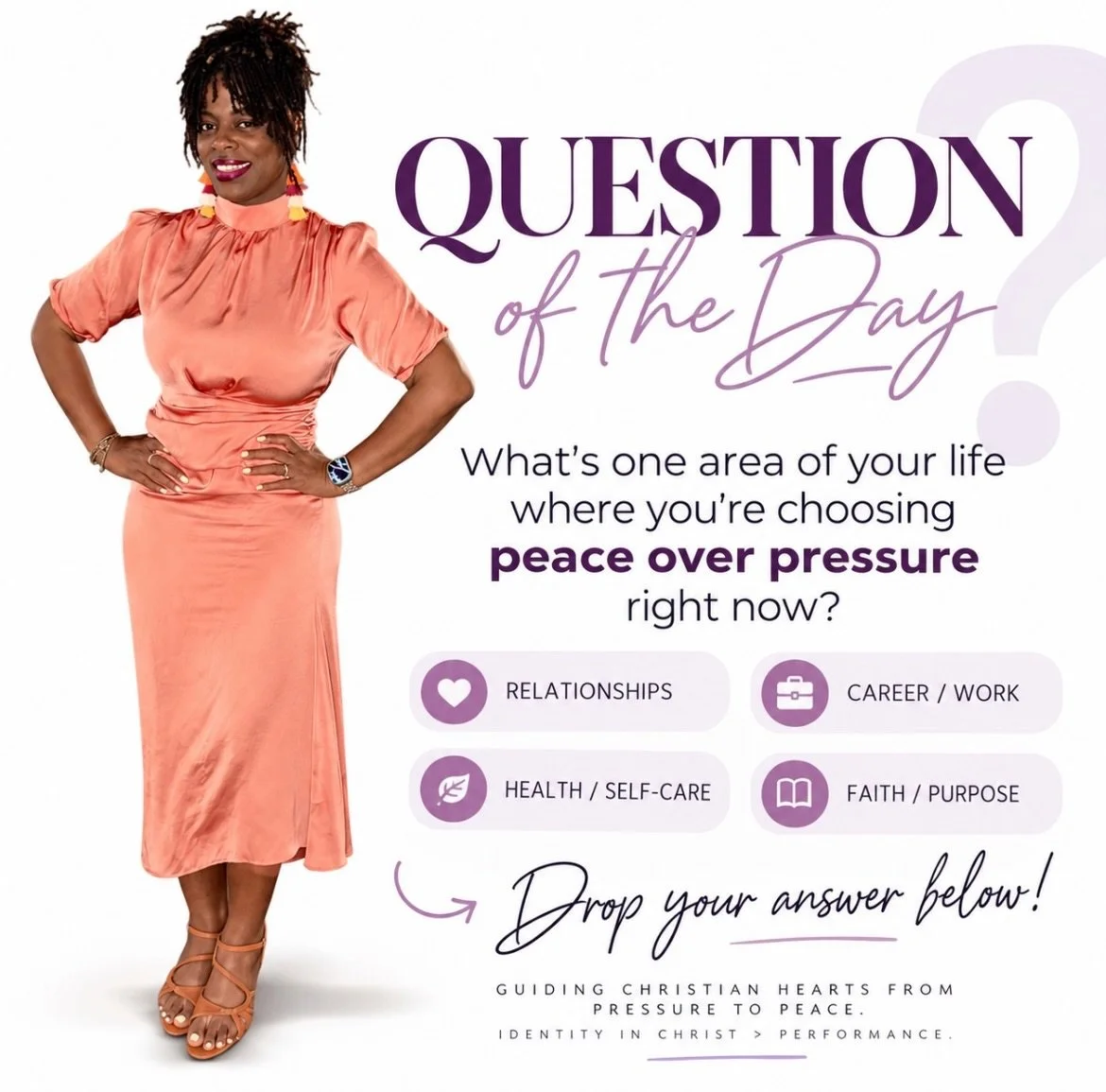 What are you choosing today: peace or pressure? 💜

Drop your answer below.

#PeaceOverPressure #IdentityInChrist #HealingJourney #FaithAndMentalHealth #JustJanineTherapy
